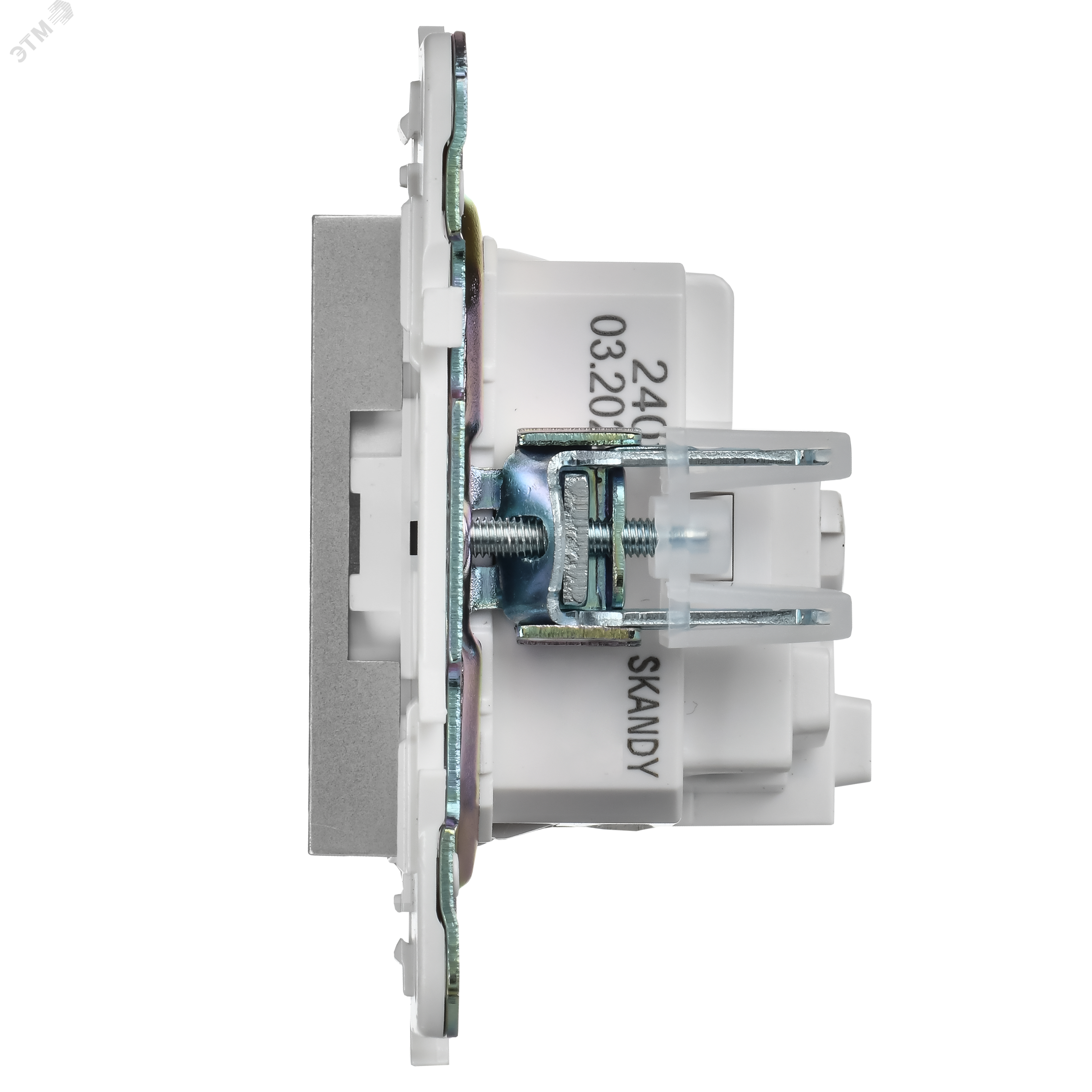 SKANDY Розетка с заземлением с защитными шторками 16А SK-R04S серебряный IEK SK-R14-16-K23