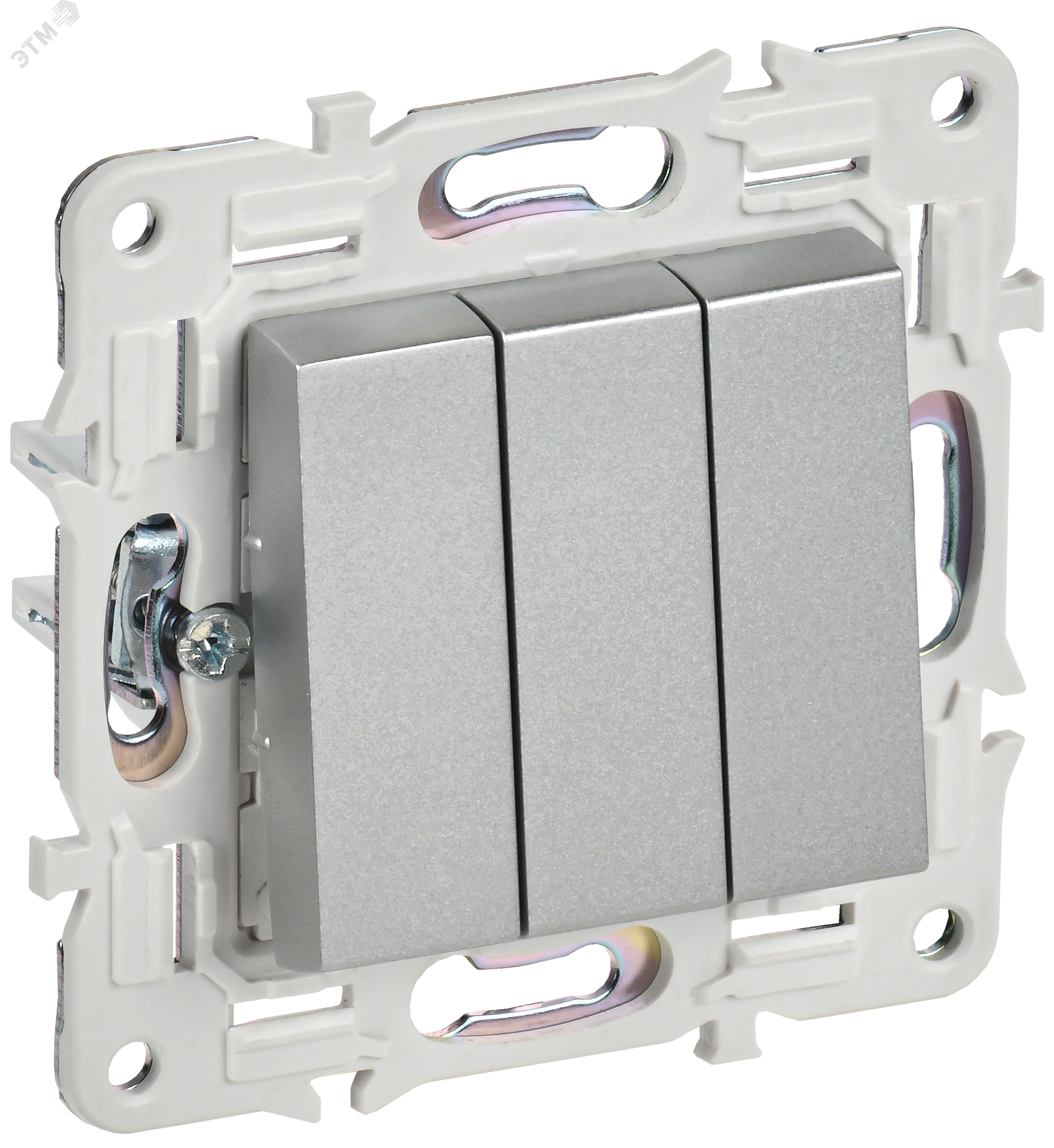 SKANDY Выключатель 3-клавишный 10А SK-V11S серебряный IEK SK-V30-0-10-K23