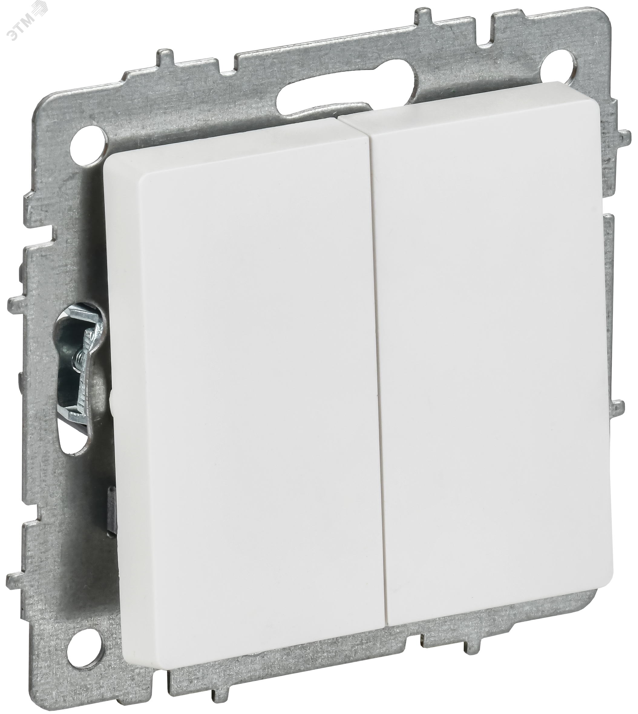 BRITE Выключатель 2-клавишный проходной 10А ВС10-2-6-БрАБ арктический белый IEK BR-V22-0-10-K91