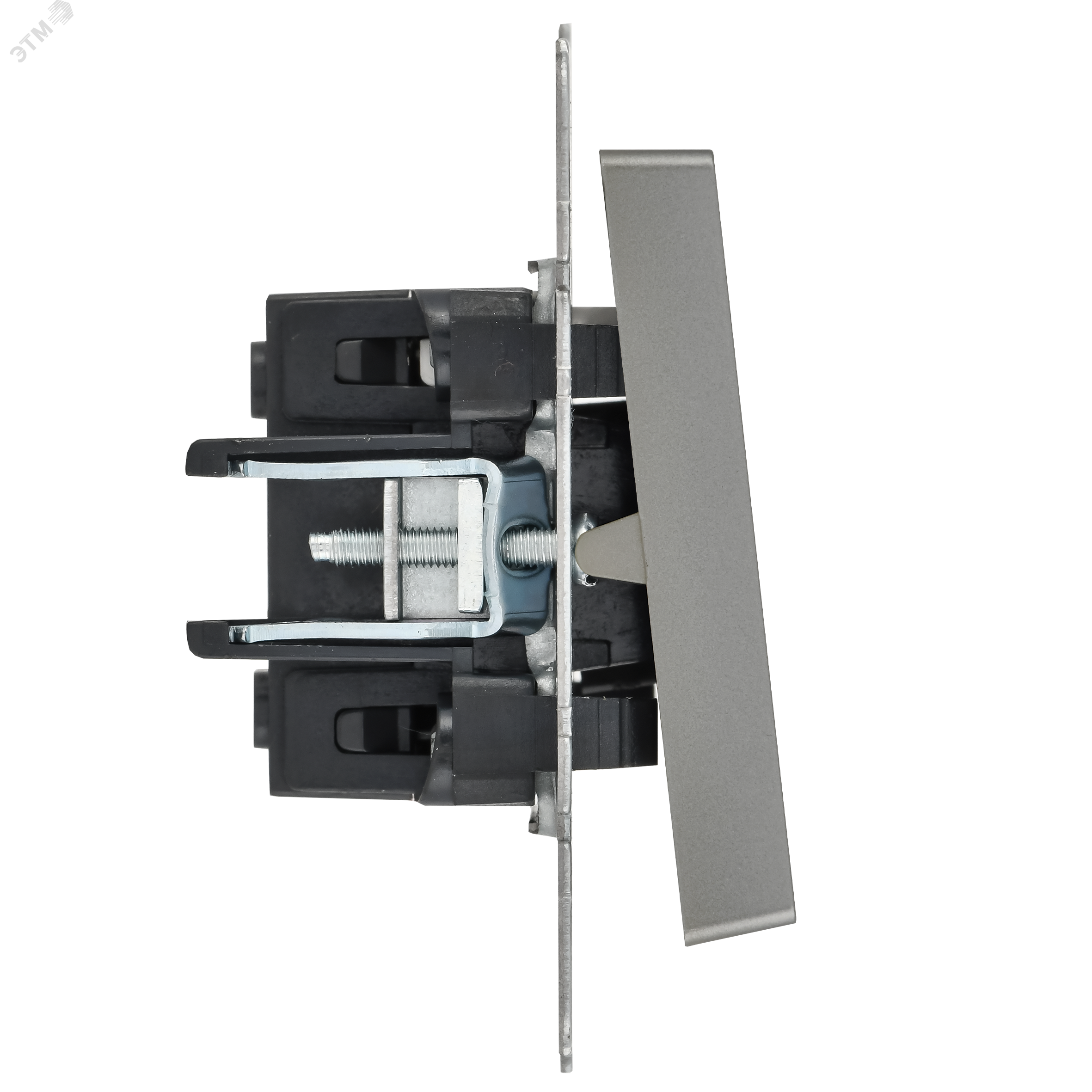 Выключатель 1-кл. СП BRITE ВС10-1-1-БрС 10А с инд. сталь BR-V10-1-10-K46