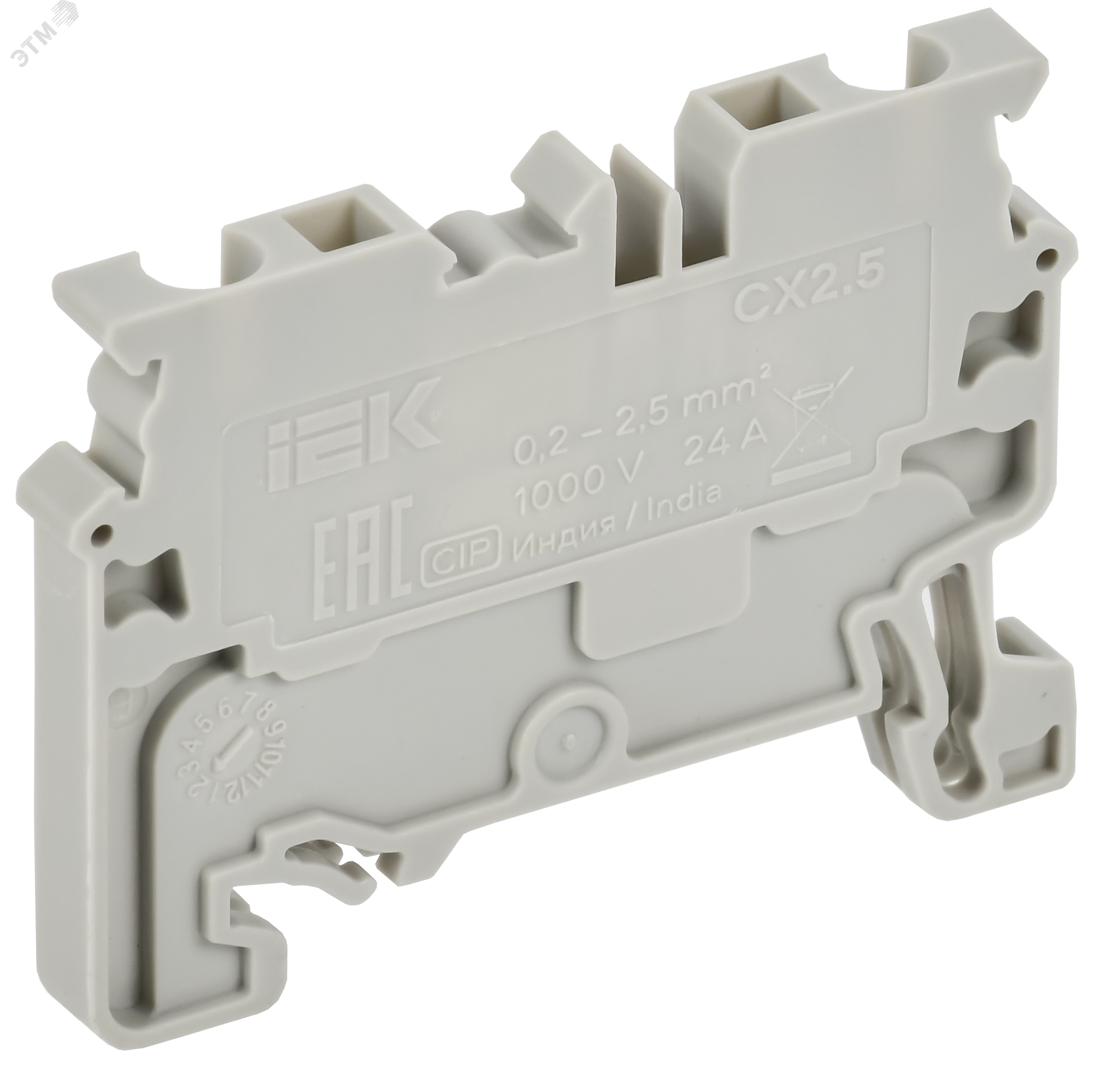 Фото товара ARMAFIX Клемма пружинная CX2.5 2,5мм2 проходная серая IEK AF-CT40-00-K03-002