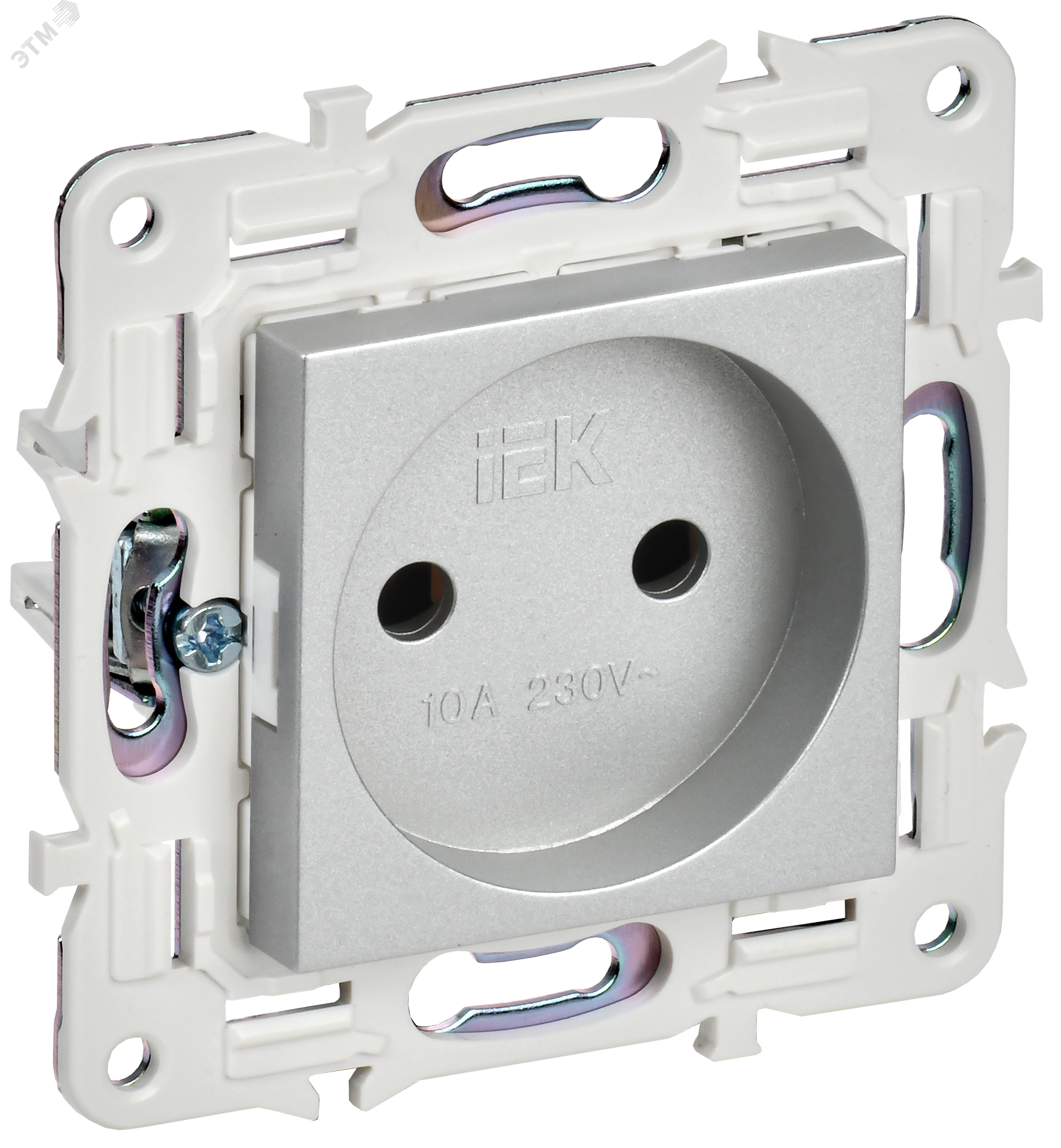 SKANDY Розетка без заземления без защитных шторок 10А SK-R02S серебряный IEK SK-R10-10-K23