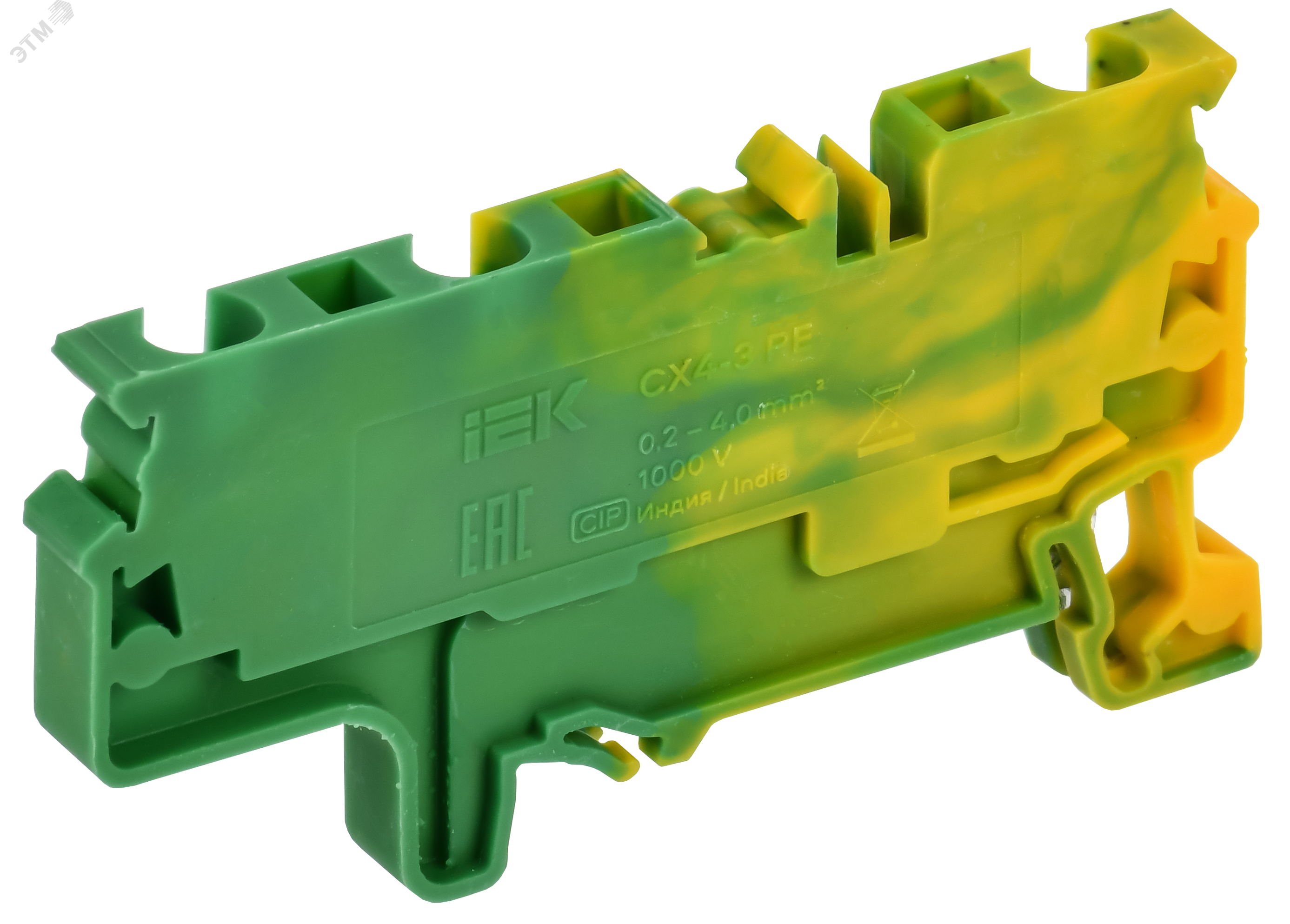 ARMAFIX Клемма пружинная CX4-3 PE 4мм2 трехконтактная заземляющая IEK AF-CT41-00-3-K52-004