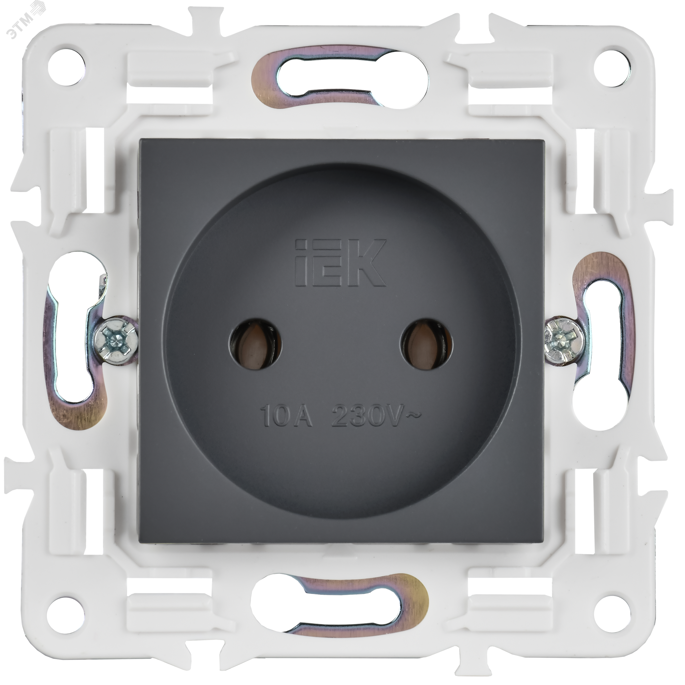 SKANDY Розетка без заземления без защитных шторок 10А SK-R02T титан IEK SK-R10-10-K48