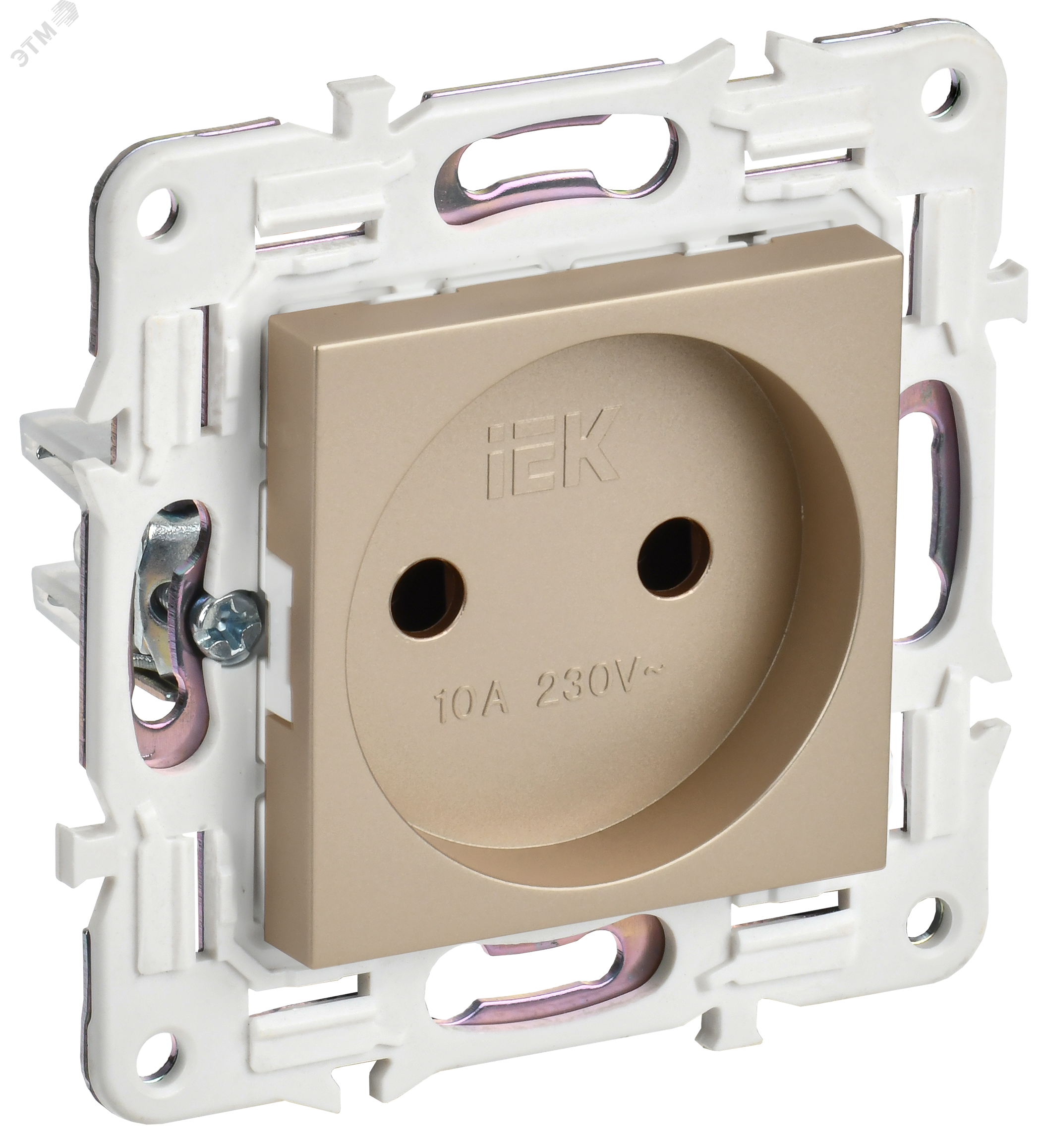 SKANDY Розетка без заземления без защитных шторок 10А SK-R02Sa песочный IEK SK-R10-10-K98