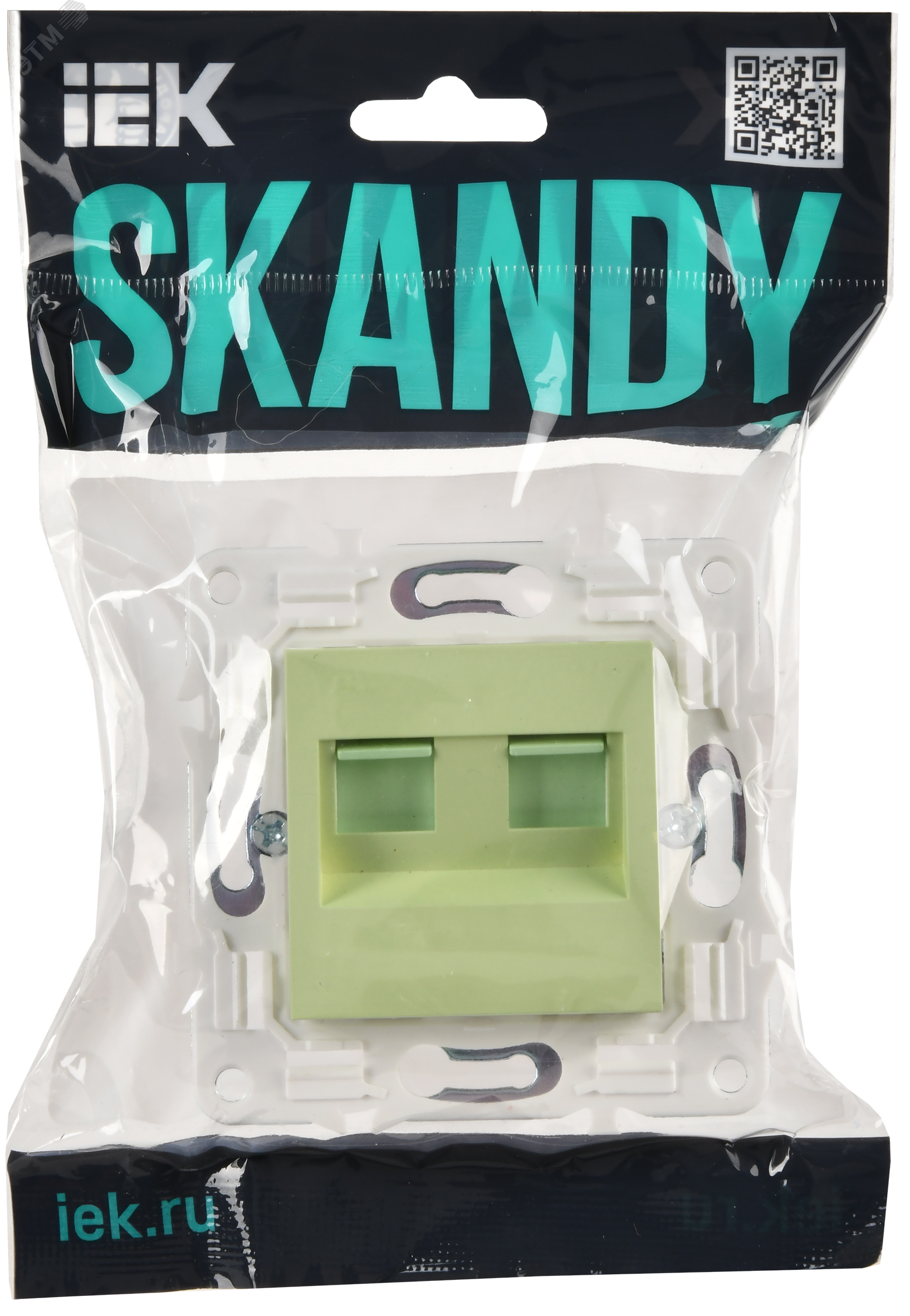 SKANDY Розетка компьютерная двойная RJ45 кат.5E SK-K03G мятный IEK SK-K20-1-K06