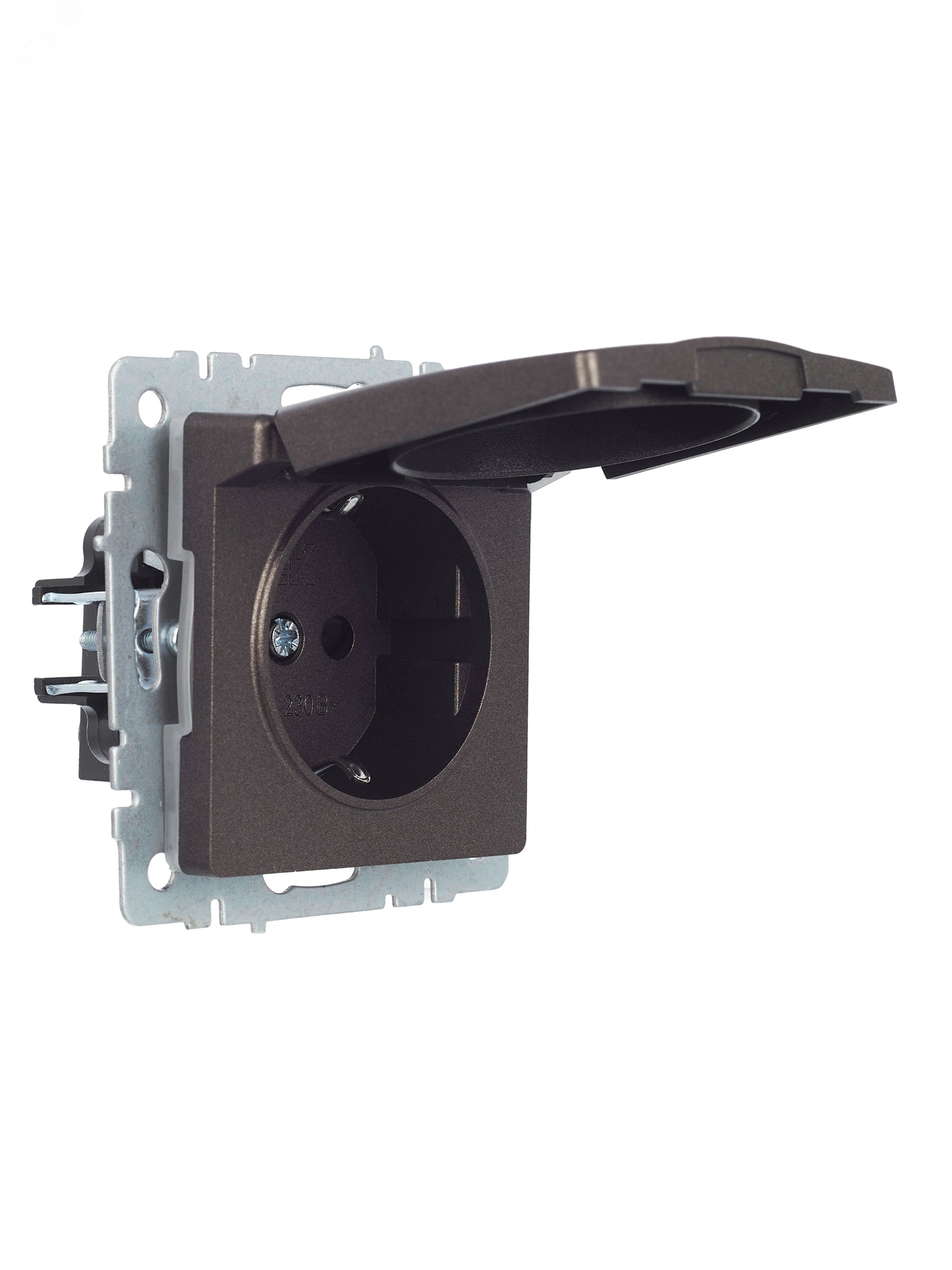 Розетка BRITE РСбш10-3-44-БрТБ 16А IP44 с заземл. защ. шторки с крышкой бронза BR-R16-16-44-K45