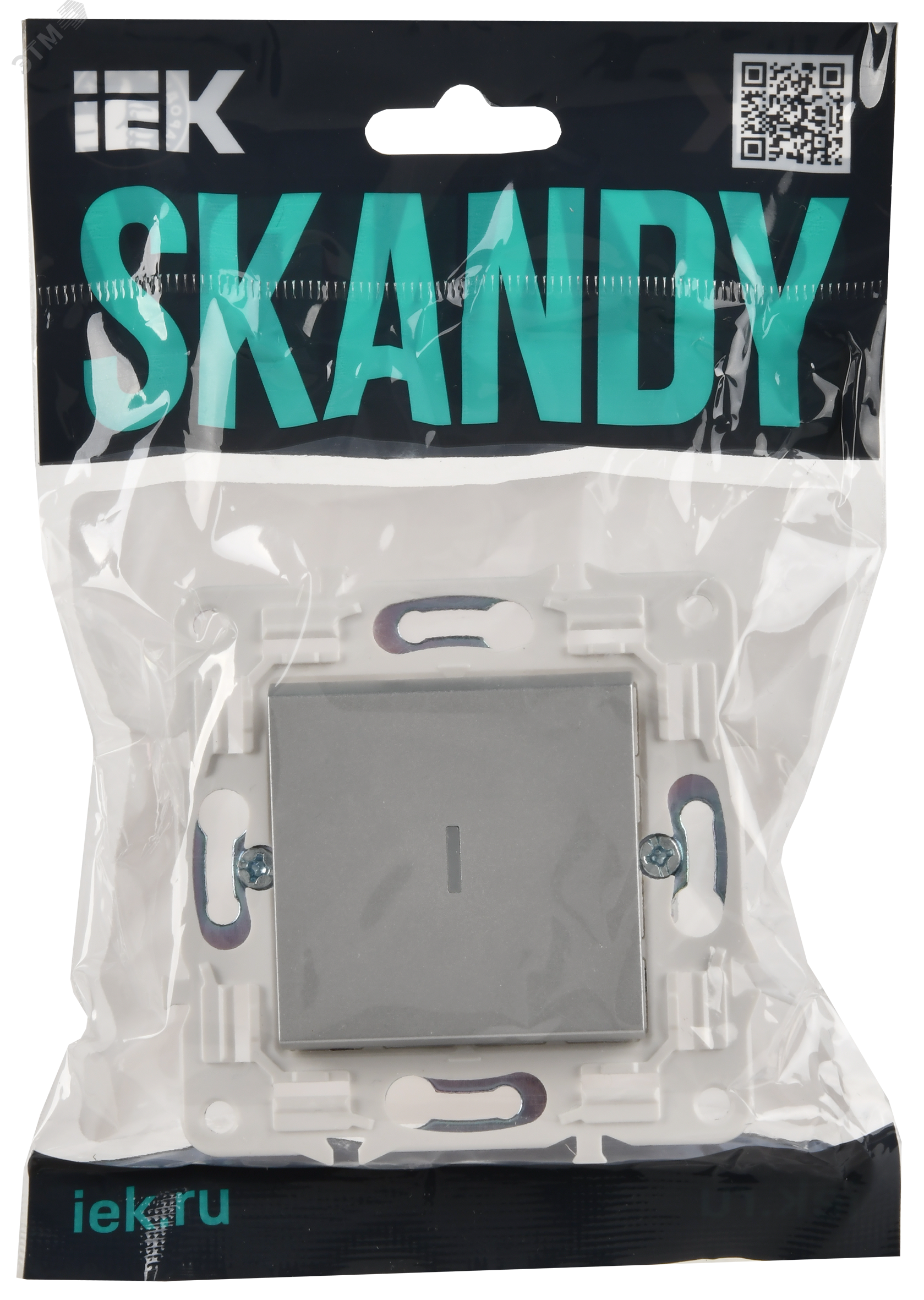 SKANDY Выключатель 1-клавишный проходной с индикацией 10А SK-V08S серебряный IEK SK-V12-1-10-K23