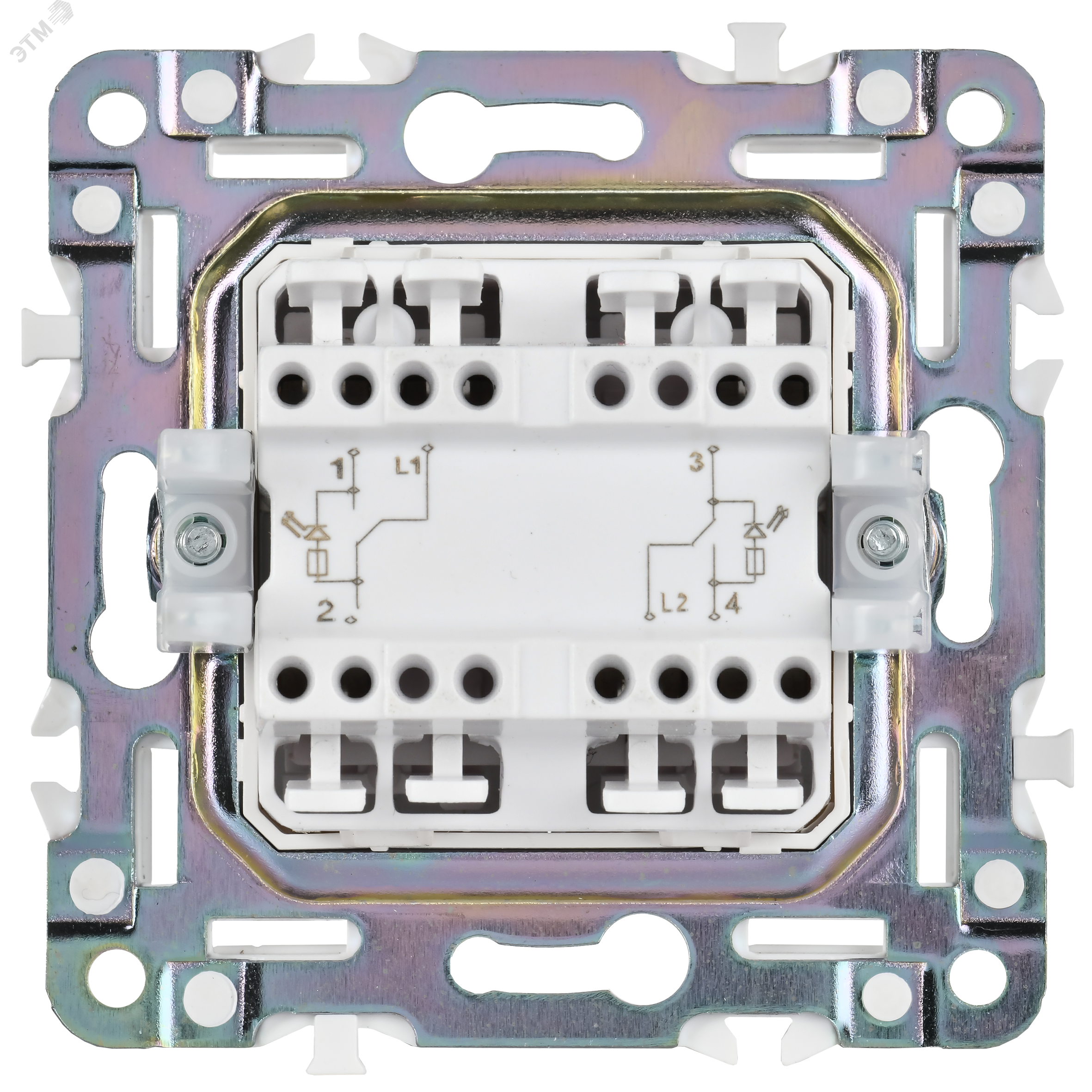 SKANDY Выключатель 2-клавишный проходной с индикацией 10А SK-V10Gr серый IEK SK-V22-1-10-K03