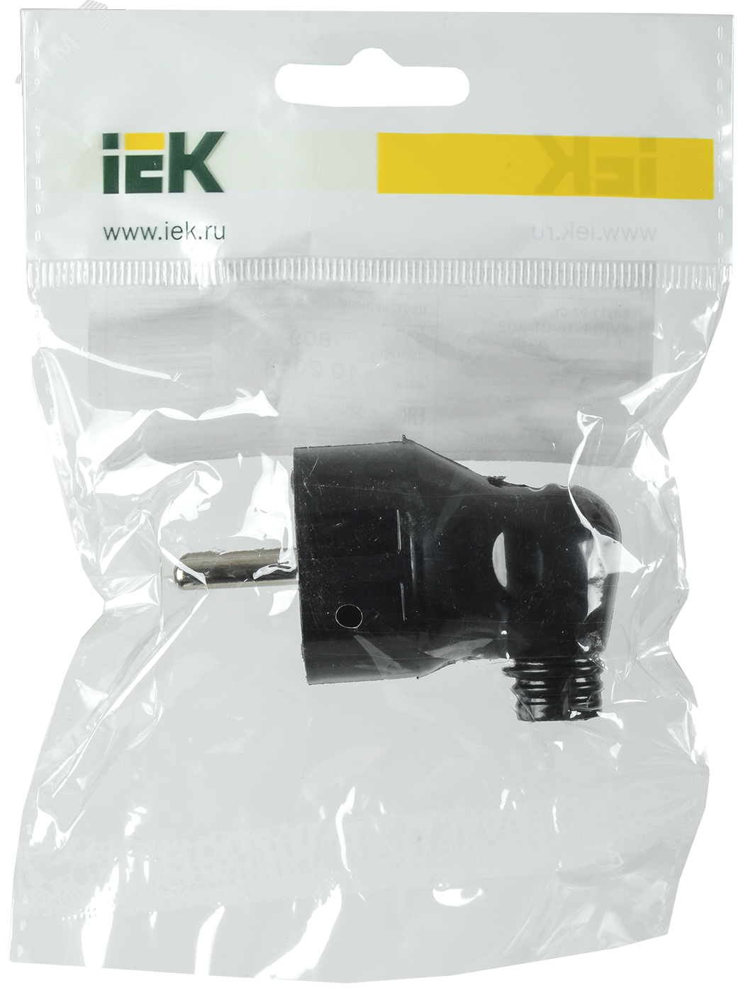 Вилка угловая ВПу11-02-Ст разборная с заземл. 16А черн. EVP11-16-01-K02