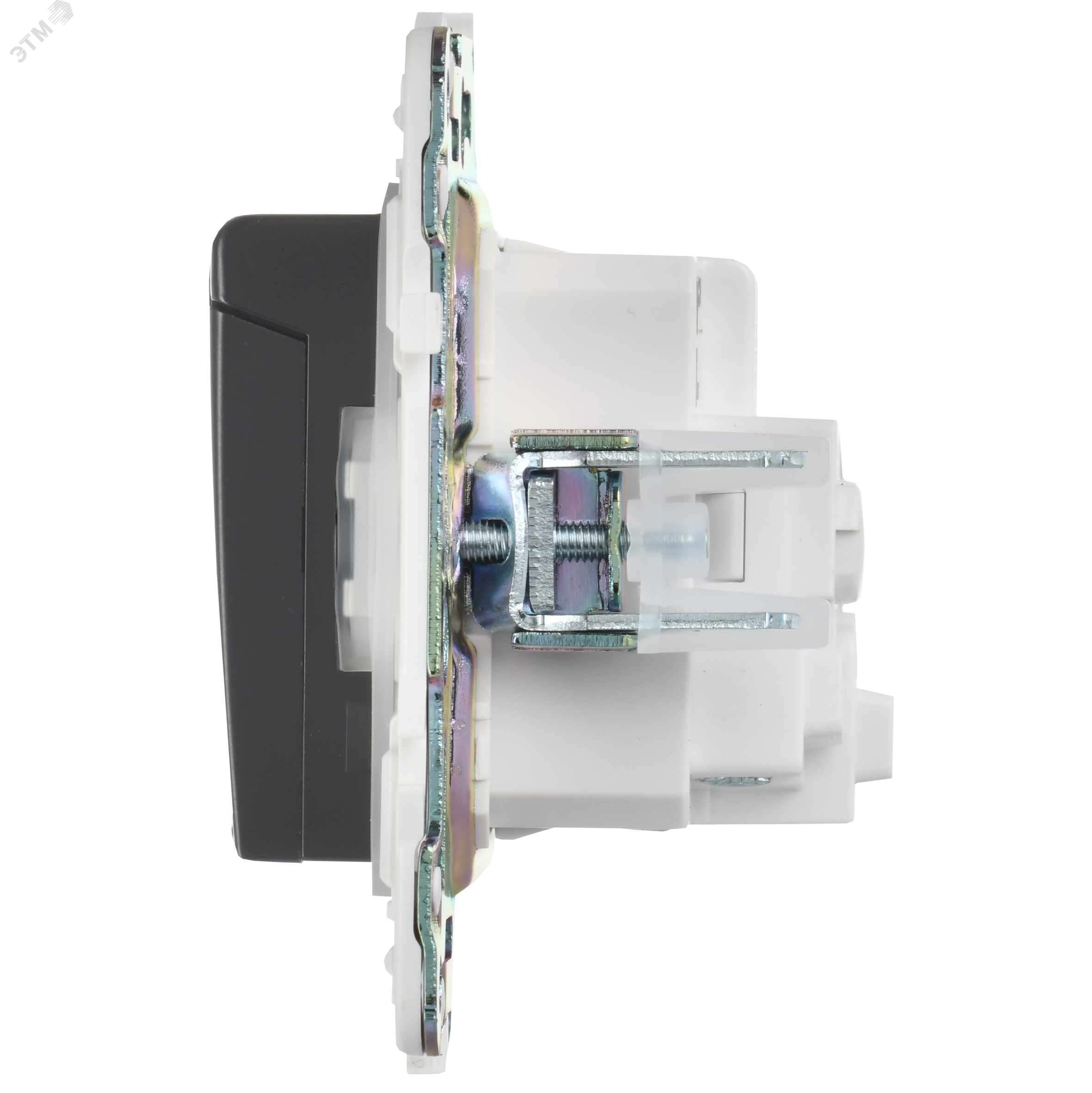 SKANDY Розетка 1-местная с заземлением с защитными шторками и крышкой 16А IP44 SK-R11G графит IEK SK-R16-16-44-K53