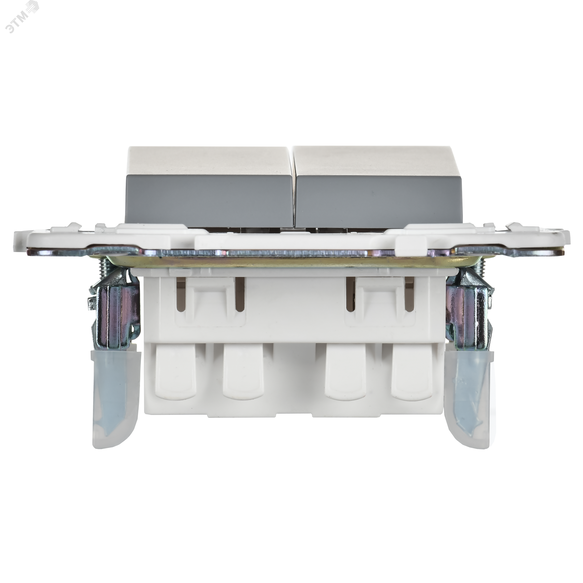 SKANDY Выключатель 2-клавишный проходной 10А SK-V05Gr серый IEK SK-V22-0-10-K03