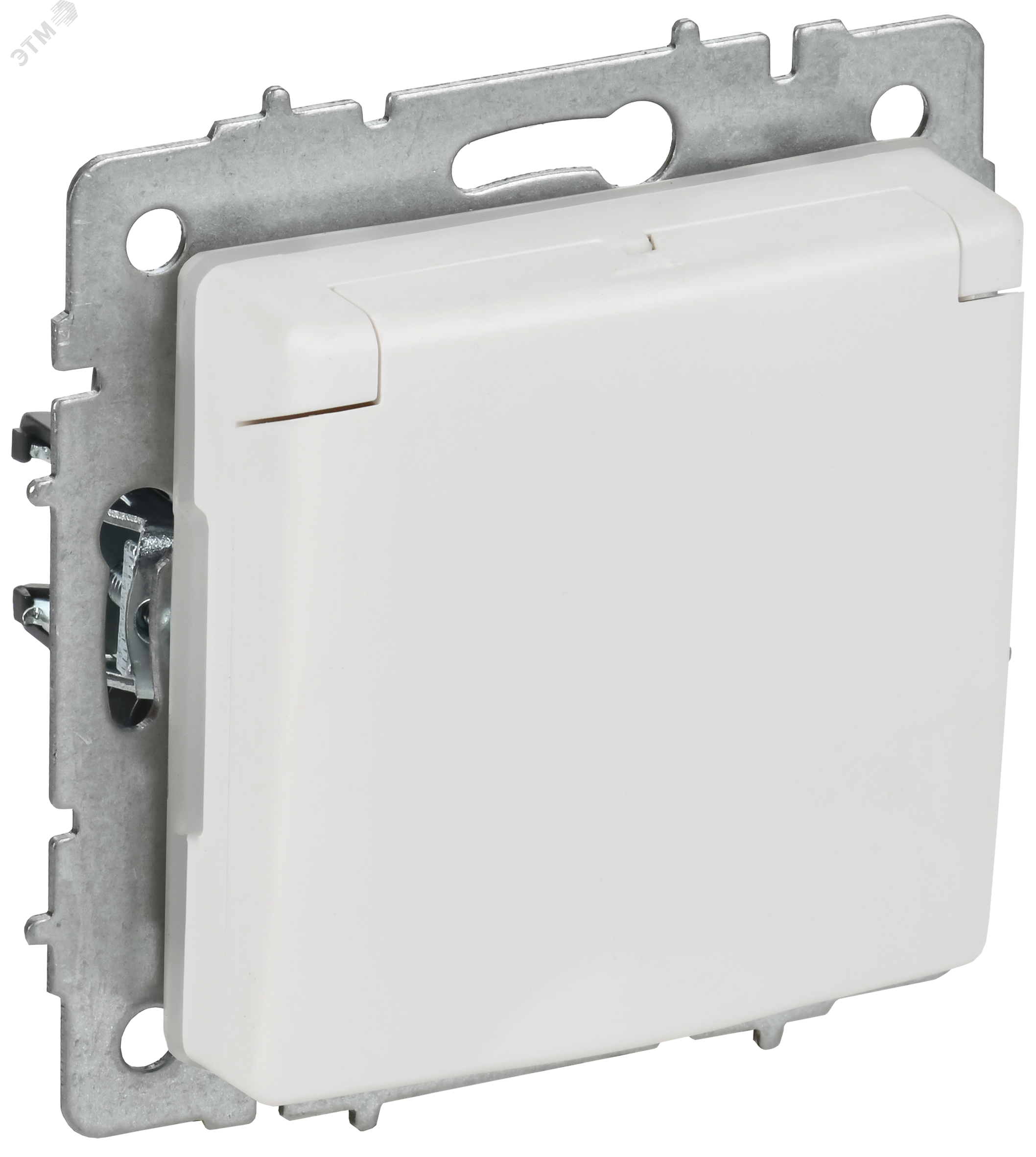 BRITE Розетка 1-местная с заземлением с защитными шторками и крышкой 16А IP44 РСбш10-3-44-БрАБ арктический белый IEK BR-R16-16-44-K91