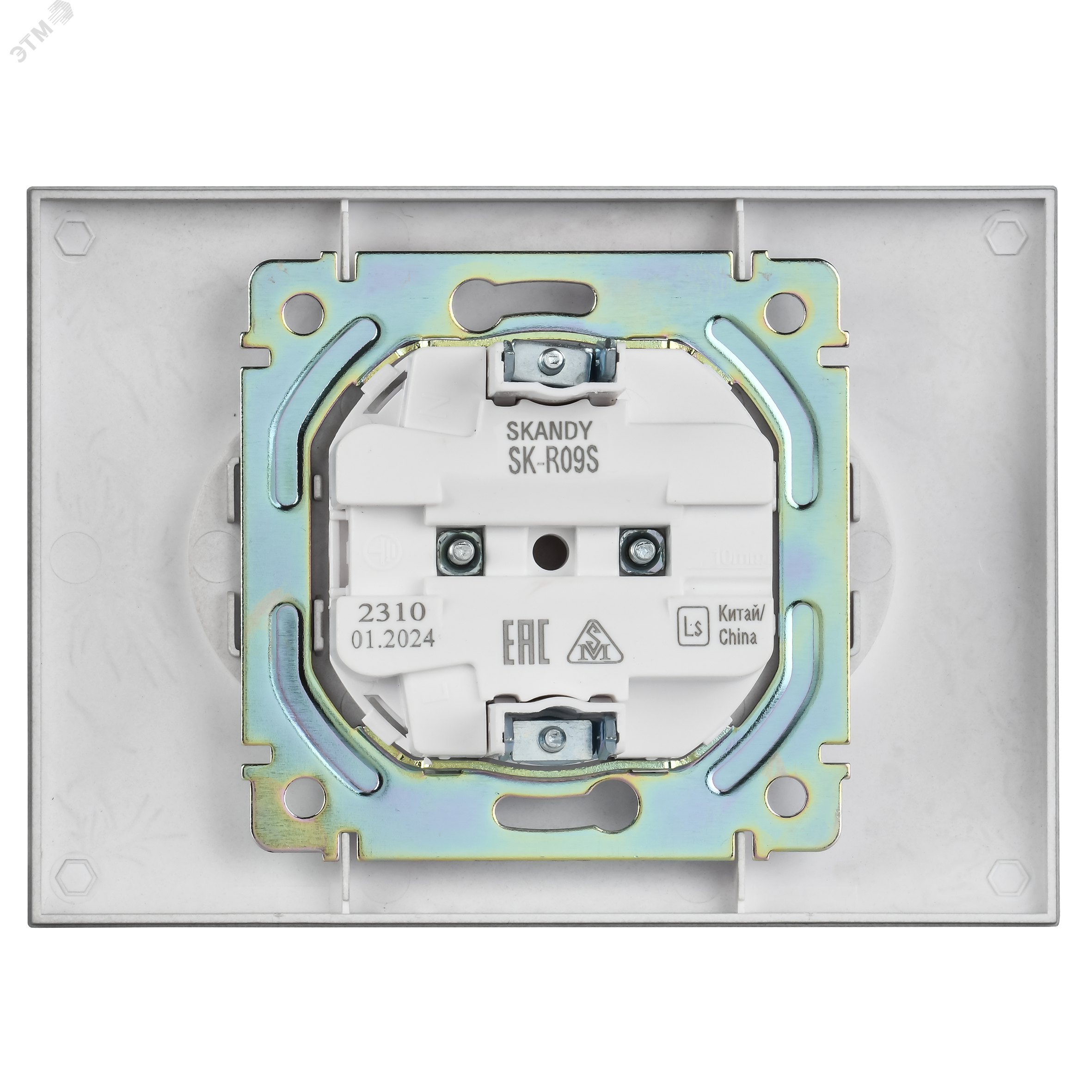 SKANDY Розетка 2-местная без заземления с защитными шторками 10А в сборе SK-R09S серебряный IEK SK-R23-10-K23-F