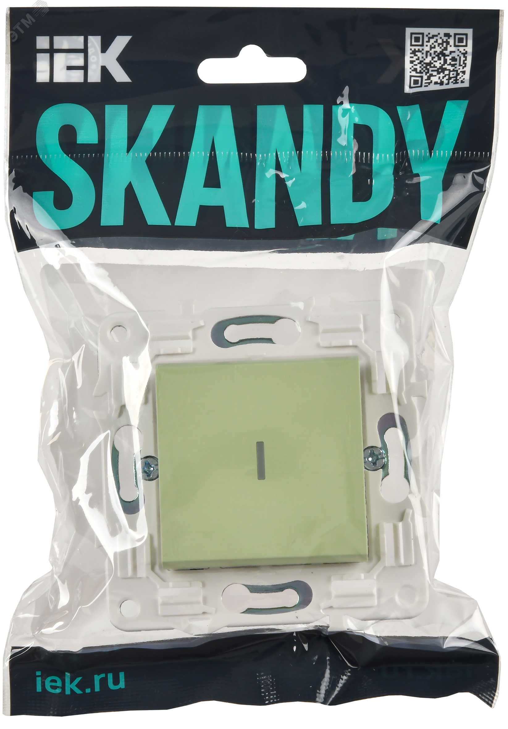 SKANDY Выключатель 1-клавишный проходной с индикацией 10А SK-V08G мятный IEK SK-V12-1-10-K06