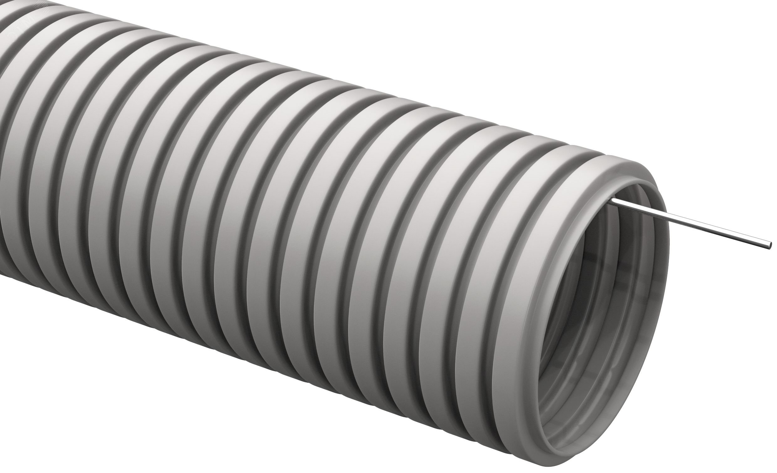Фото товара ELASTA Труба гофр. тяжелая ПВХ d=20мм с зондом (100м) EA-TG23-121-020-100-K41