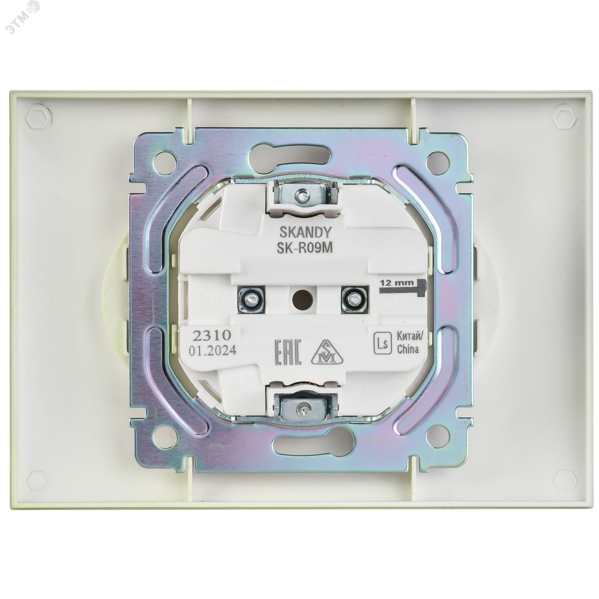 SKANDY Розетка 2-местная без заземления с защитными шторками 10А в сборе SK-R09G мятный IEK SK-R23-10-K06-F