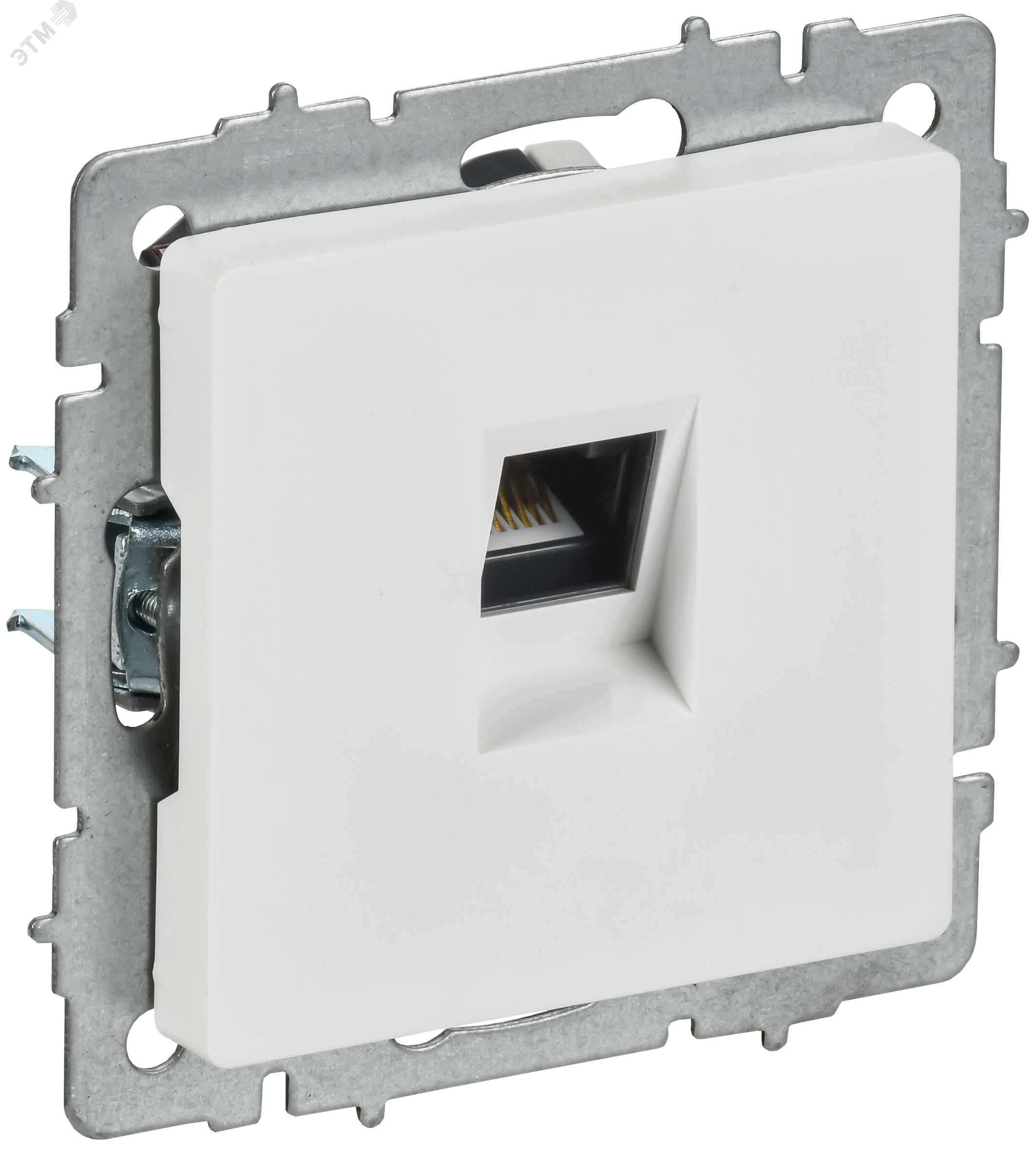 BRITE Розетка компьютерная RJ45 кат.5E РК10-БрАБ арктический белый IEK BR-K10-1-K91