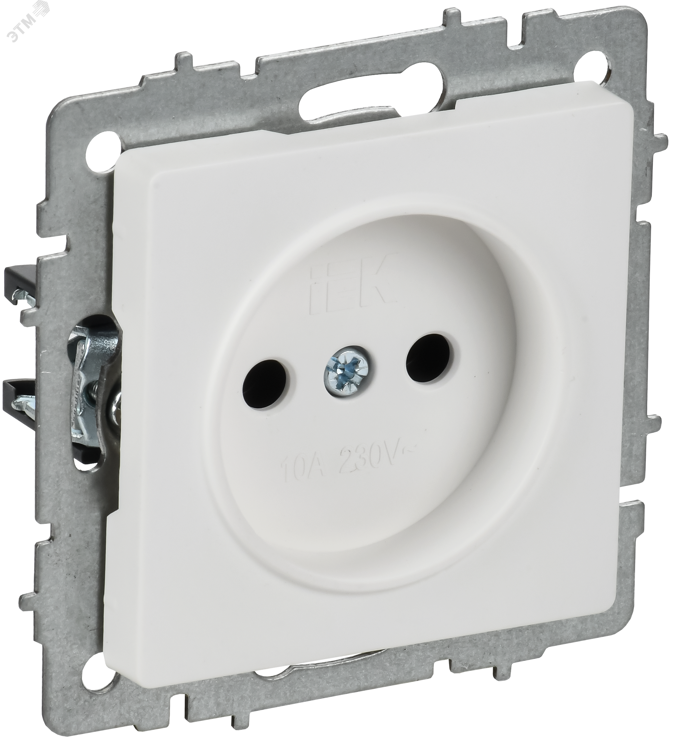 BRITE Розетка 1-местная без заземления без защитных шторок 10А РС10-1-0-БрАБ арктический белый IEK BR-R10-10-K91