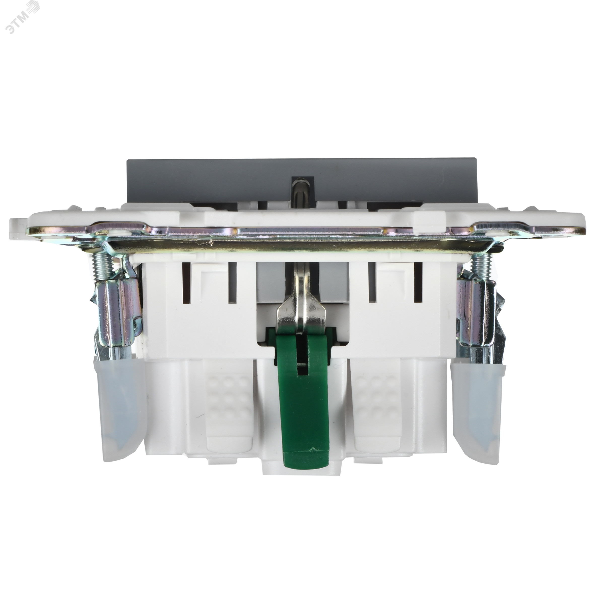 SKANDY Розетка с заземлением с защитными шторками 16А безвинтовое крепление SK-R06Gr серый IEK SK-R14-16-1-K03