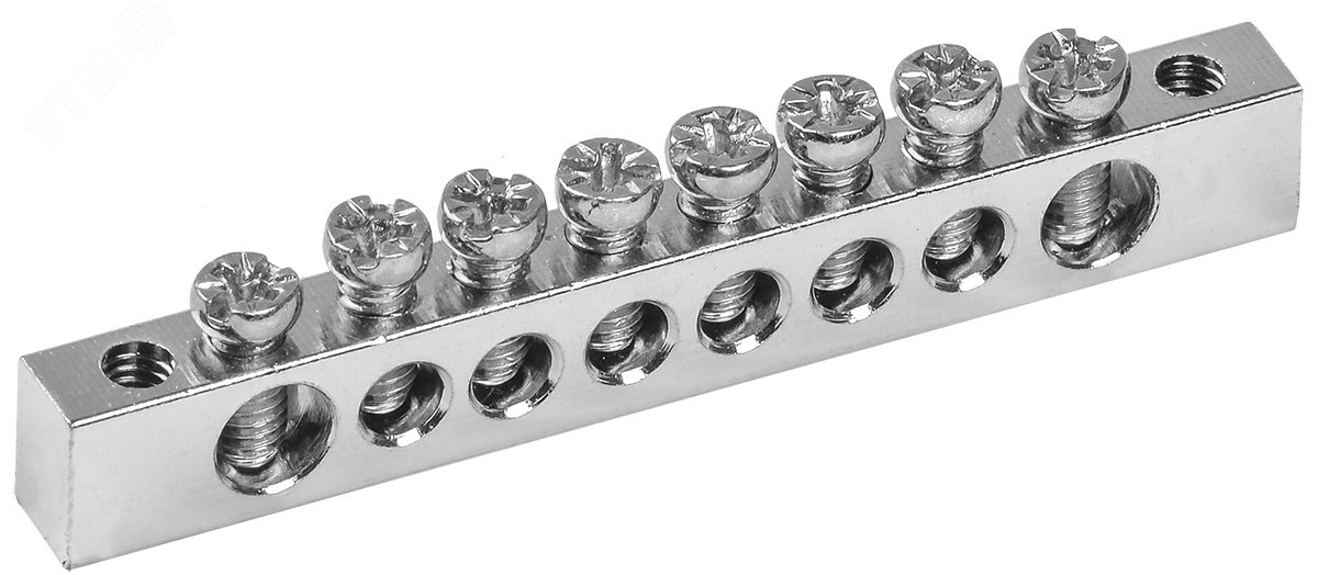 Фото товара Шина PEN "земля-ноль" 6х9мм 8/2 Ni (8групп/креп. кр.) YNN11-08-100-N