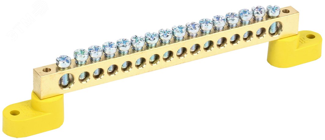 Фото товара Шина PE "земля" на двух угловых изол ШНИ-8х12-16-У2-Ж YNN10-812-16C2-K05