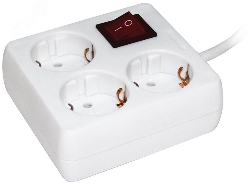 Удлинитель 3х3м с заземл. 16А IP20 У-С03К 2P+PE 250В 3х1 с выкл. WYP30-16-03-03-ZK-N