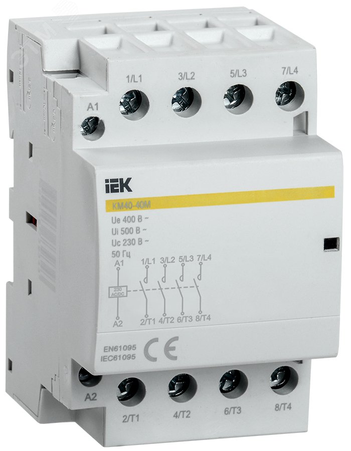 Фото товара Контактор модульный КМ40-40М AC/DC IEK MKK21-40-40