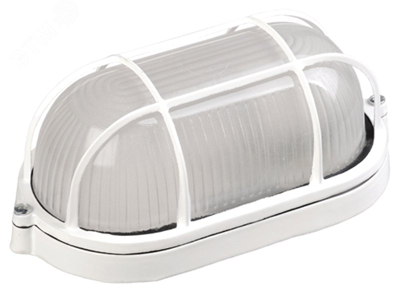 Светильник НПП 1402 60Вт E27 IP54 бел. овал с решеткой LNPP0-1402-1-060-K01