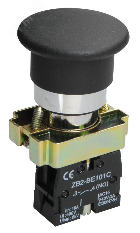 Кнопка управления LAY5-BC21 "Грибок" черн.1з BBG70-BC-K02