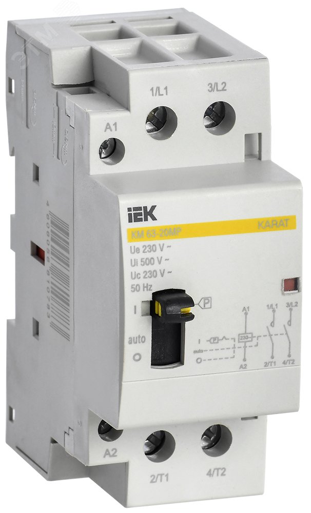 Фото товара Контактор модульный с ручным упр. КМ63-20МР AC KARAT MKK12-63-20