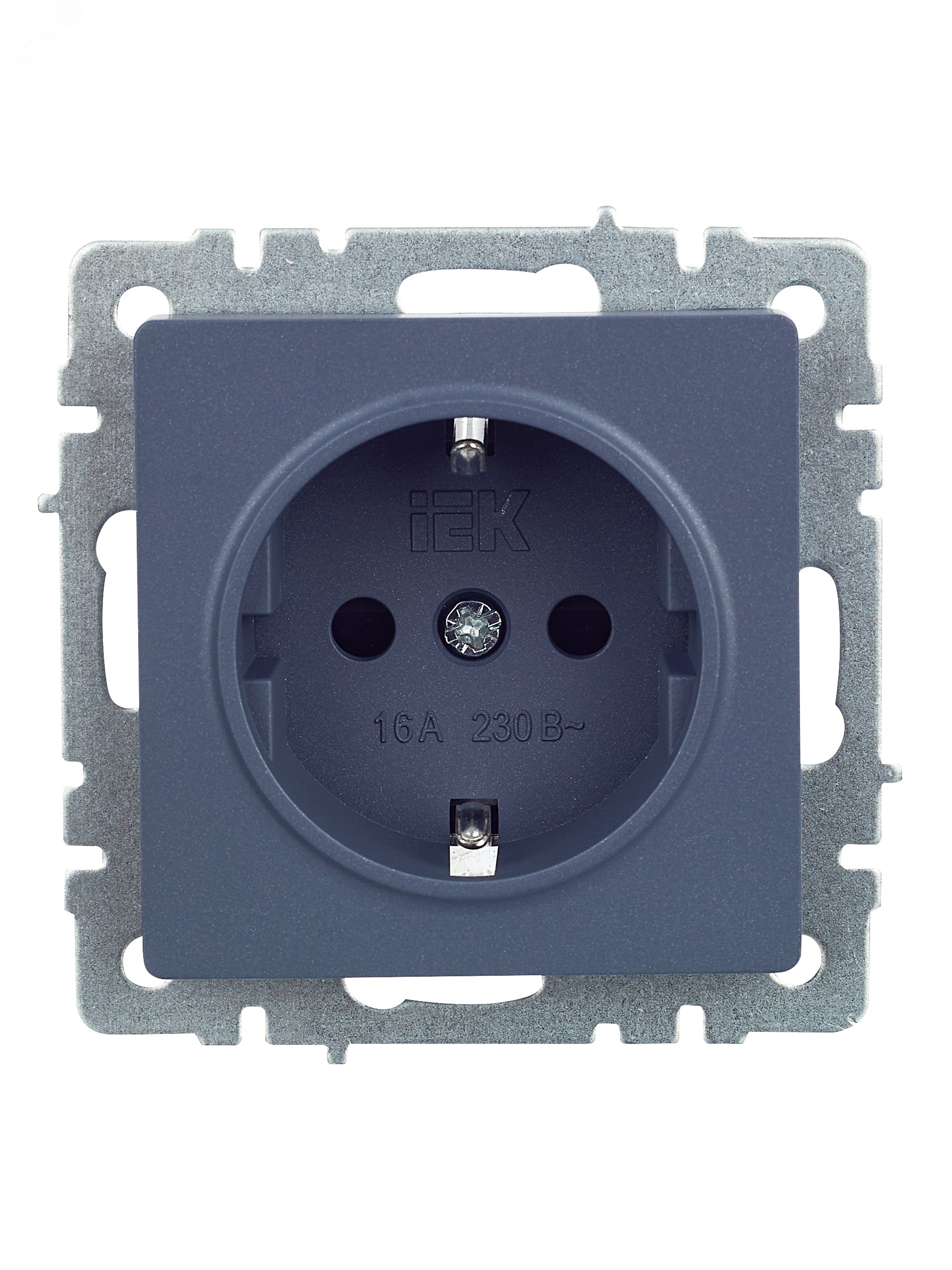 Розетка 1-м СП BRITE РС14-1-0-БрМ 16А с заземл. защ. шторки маренго BR-R14-16-K35