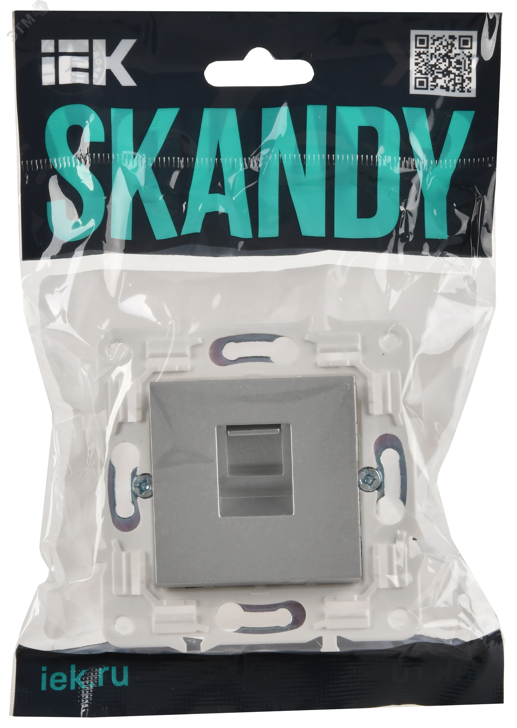 Фото товара SKANDY Розетка компьютерная RJ45 кат.5E SK-K01S серебряный IEK SK-K10-1-K23