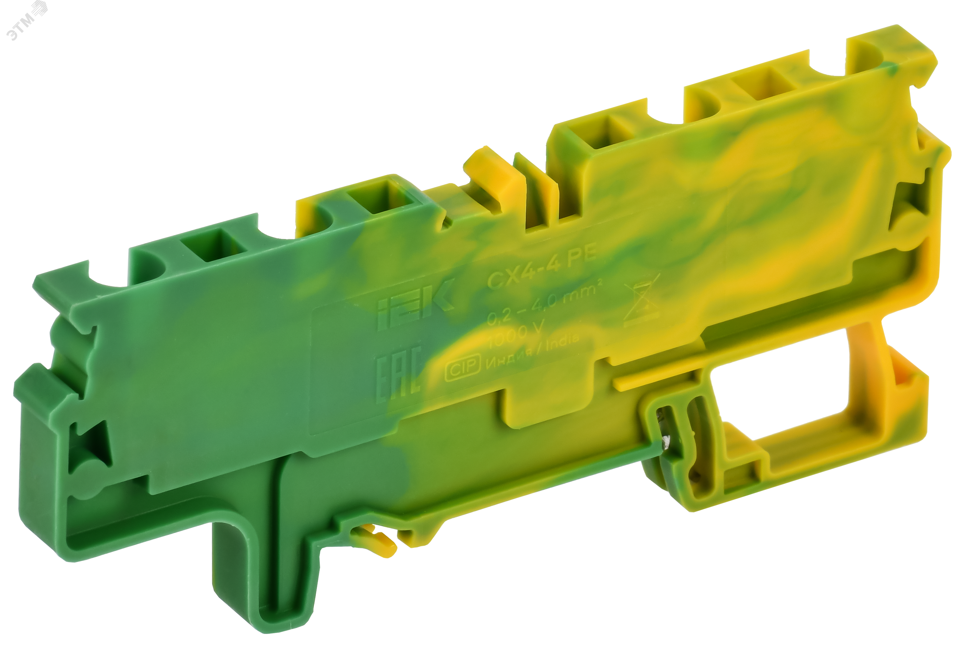 Фото товара ARMAFIX Клемма пружинная CX4-4 PE 4мм2 четырехконтактная заземляющая IEK AF-CT41-00-4-K52-004