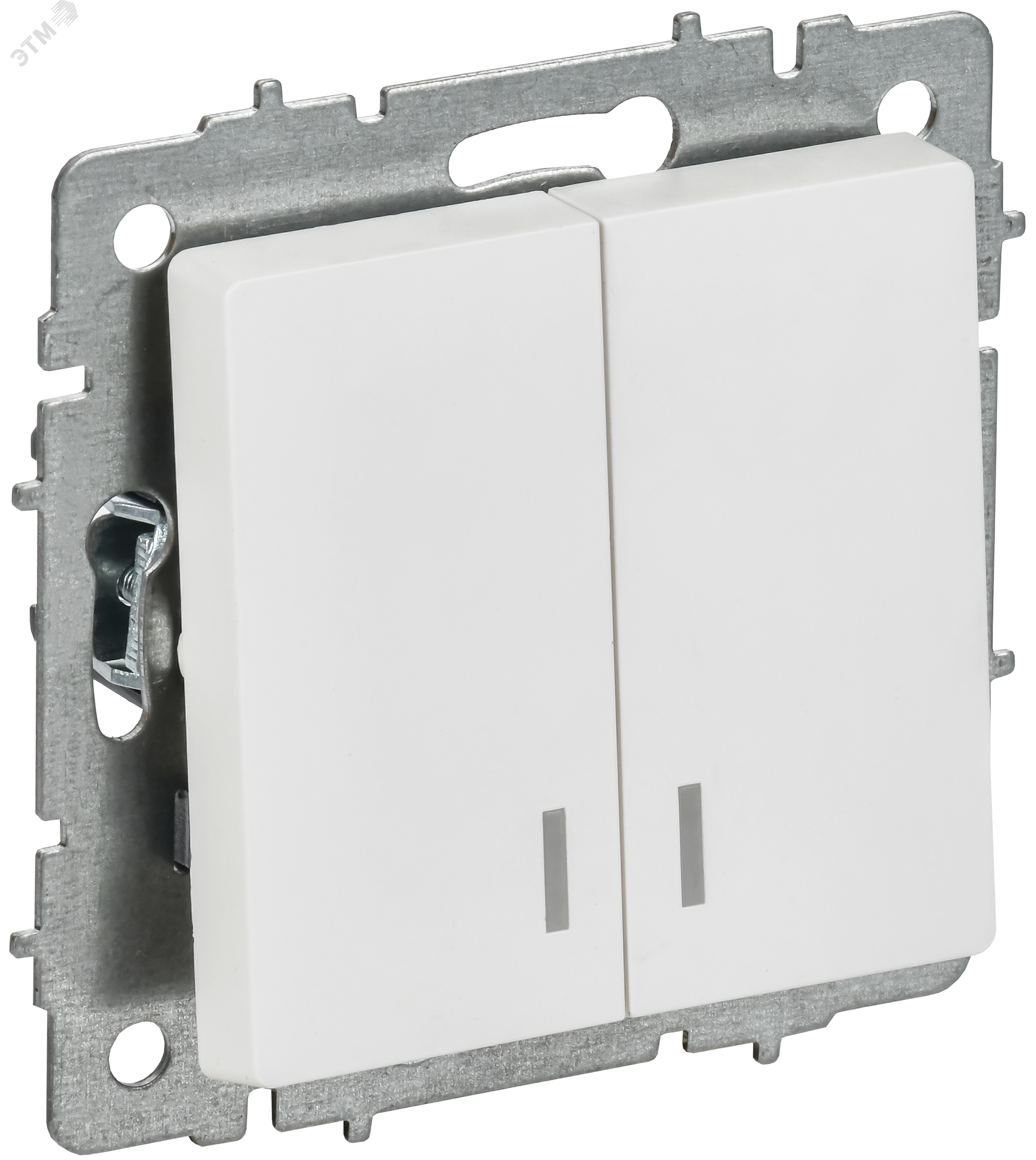 BRITE Выключатель 2-клавишный с индикацией 10А ВС10-2-1-БрАБ арктический белый IEK BR-V20-1-10-K91