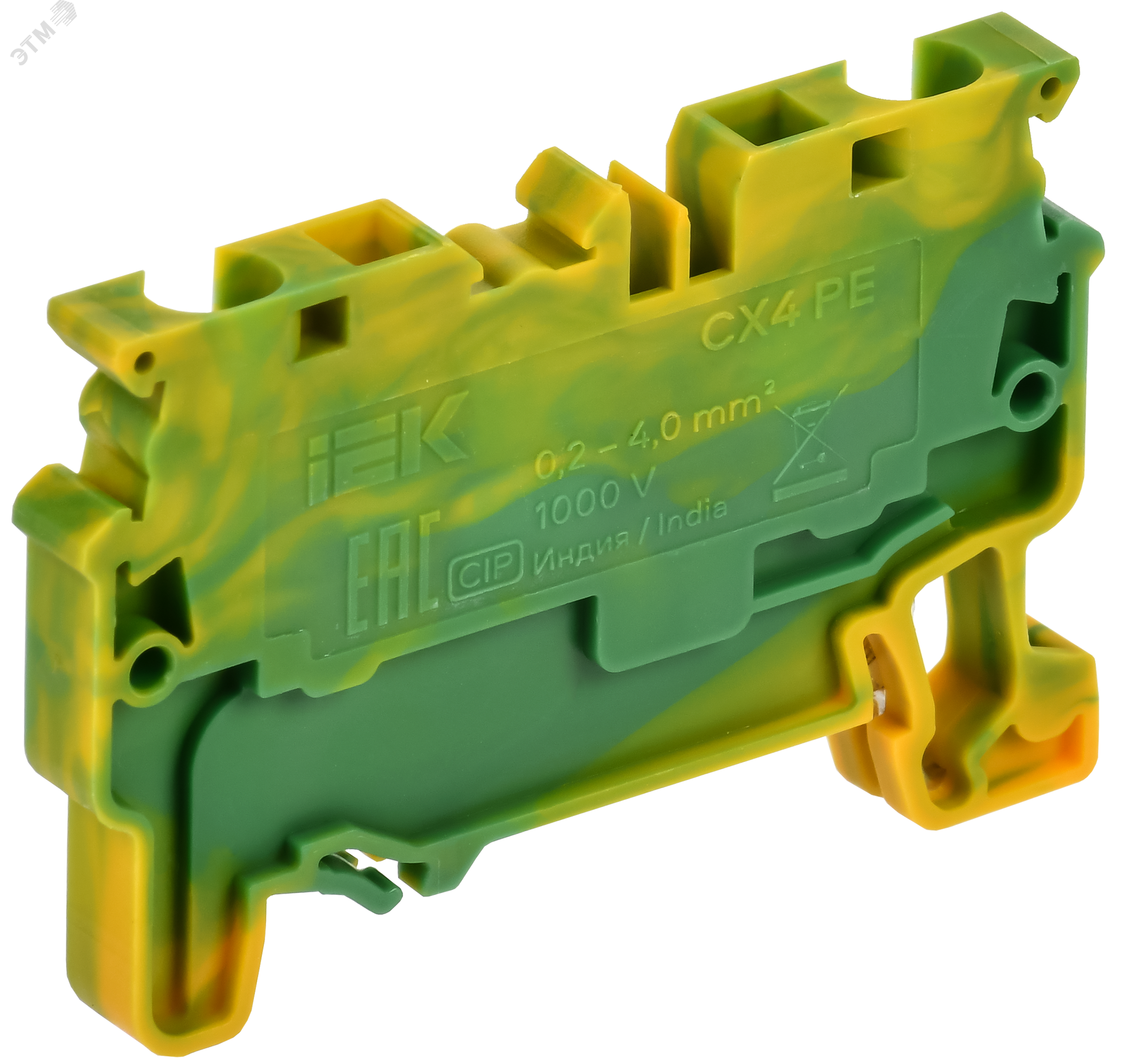 Фото товара ARMAFIX Клемма пружинная CX4 PE 4мм2 проходная заземляющая IEK AF-CT41-00-K52-004