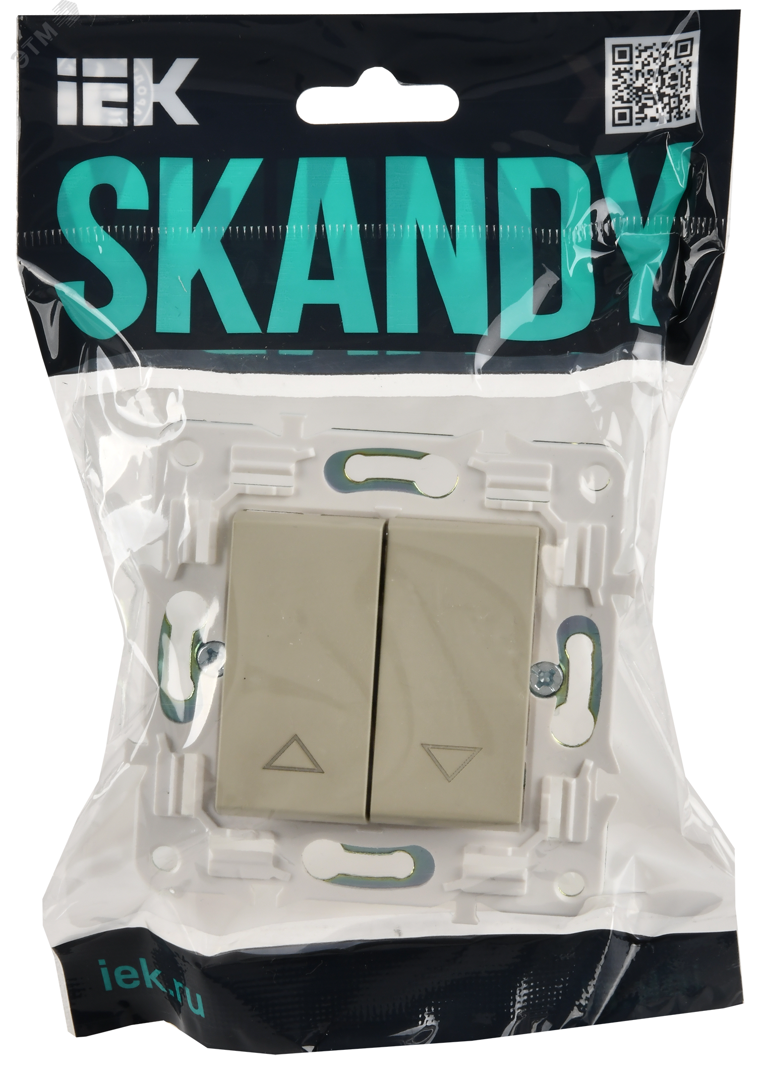 SKANDY Выключатель жалюзи 10А SK-V12B бежевый IEK SK-V15-0-10-K10