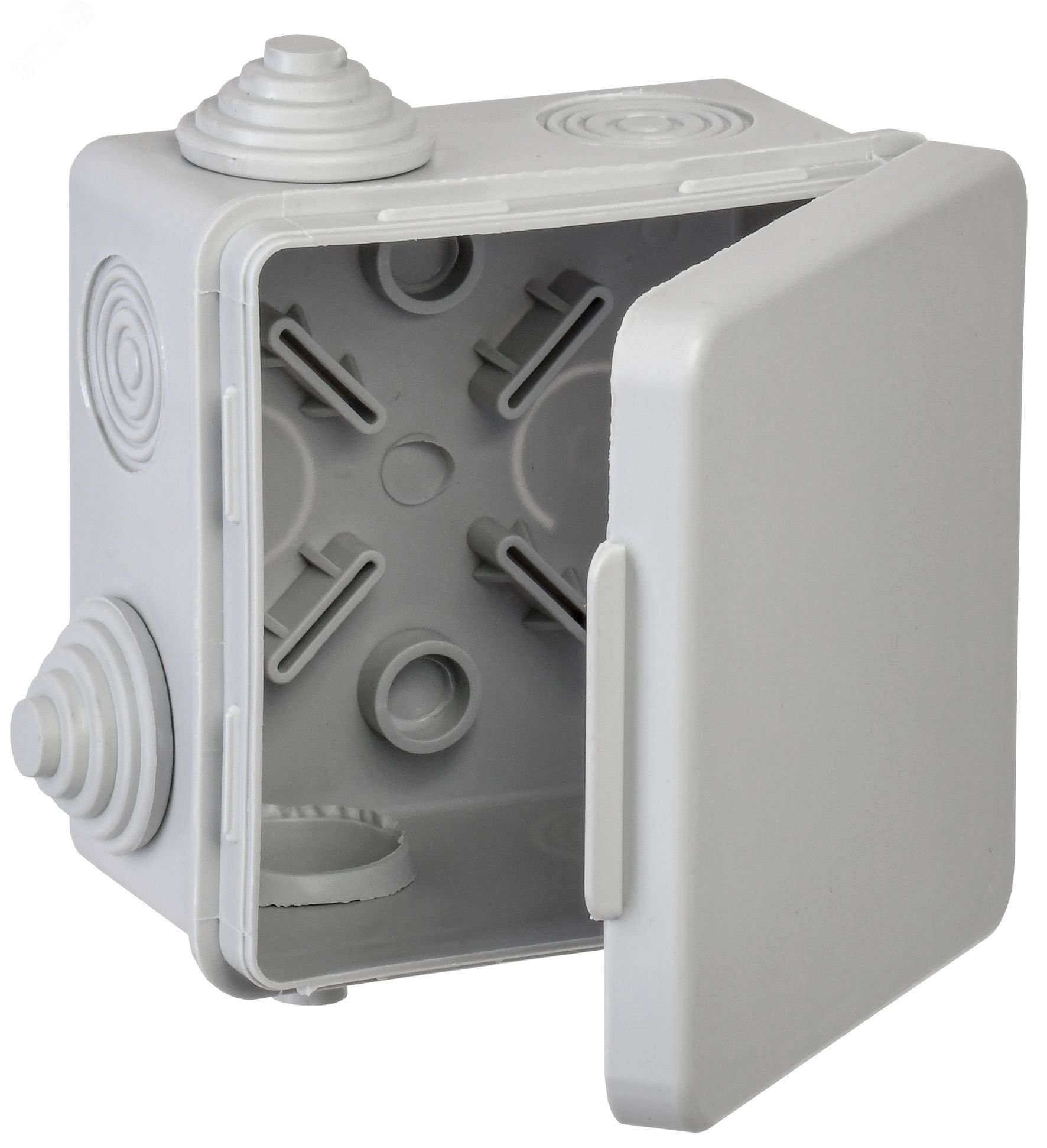 Коробка расп. КМ 80х80х50мм о/к IP54 4 вв. (7035) UKO31-080-080-050-K03-54G