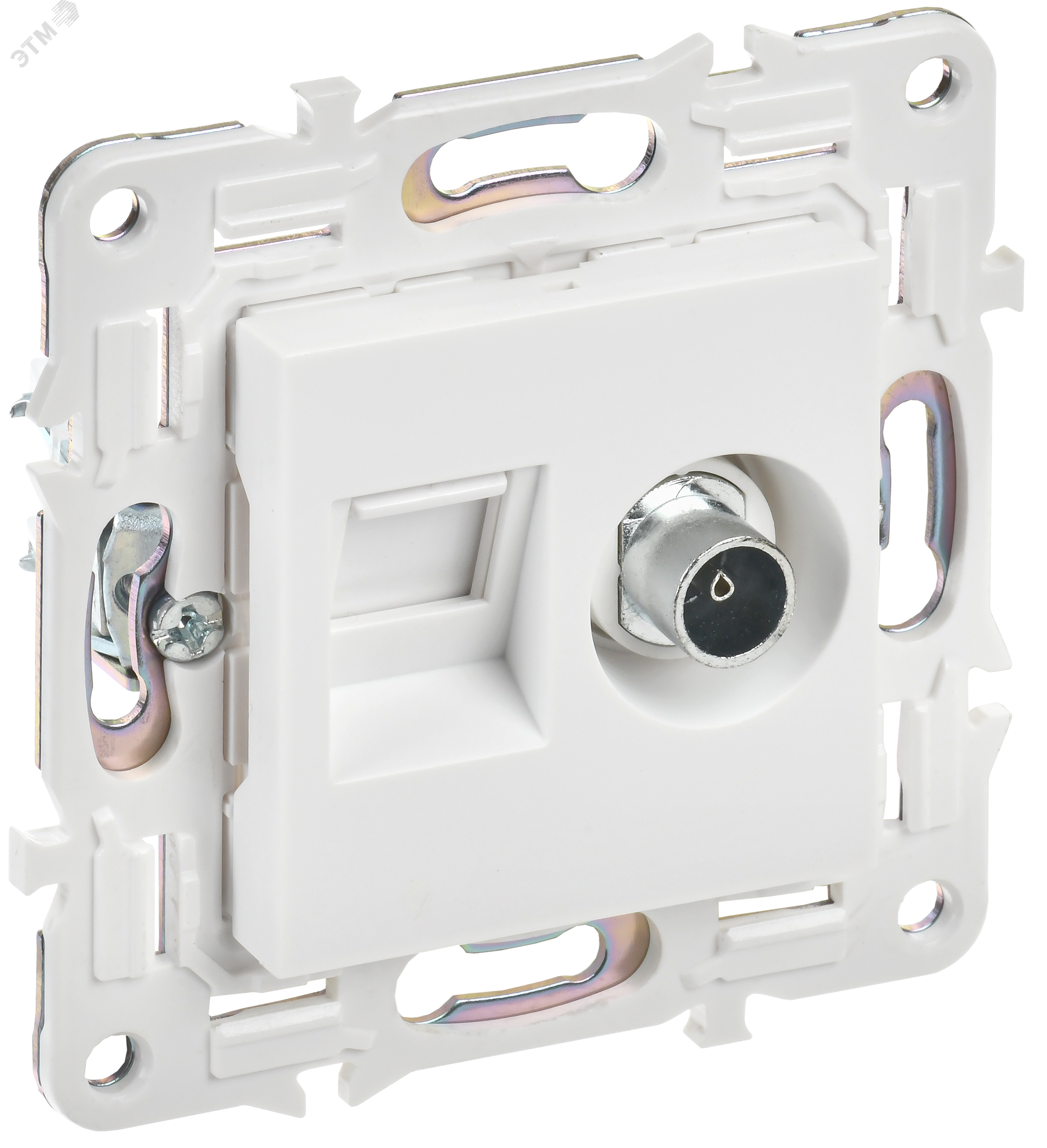 SKANDY Розетка двойная TV+RJ45 кат.6E SK-A15W арктический белый IEK SK-AK20-2-K01