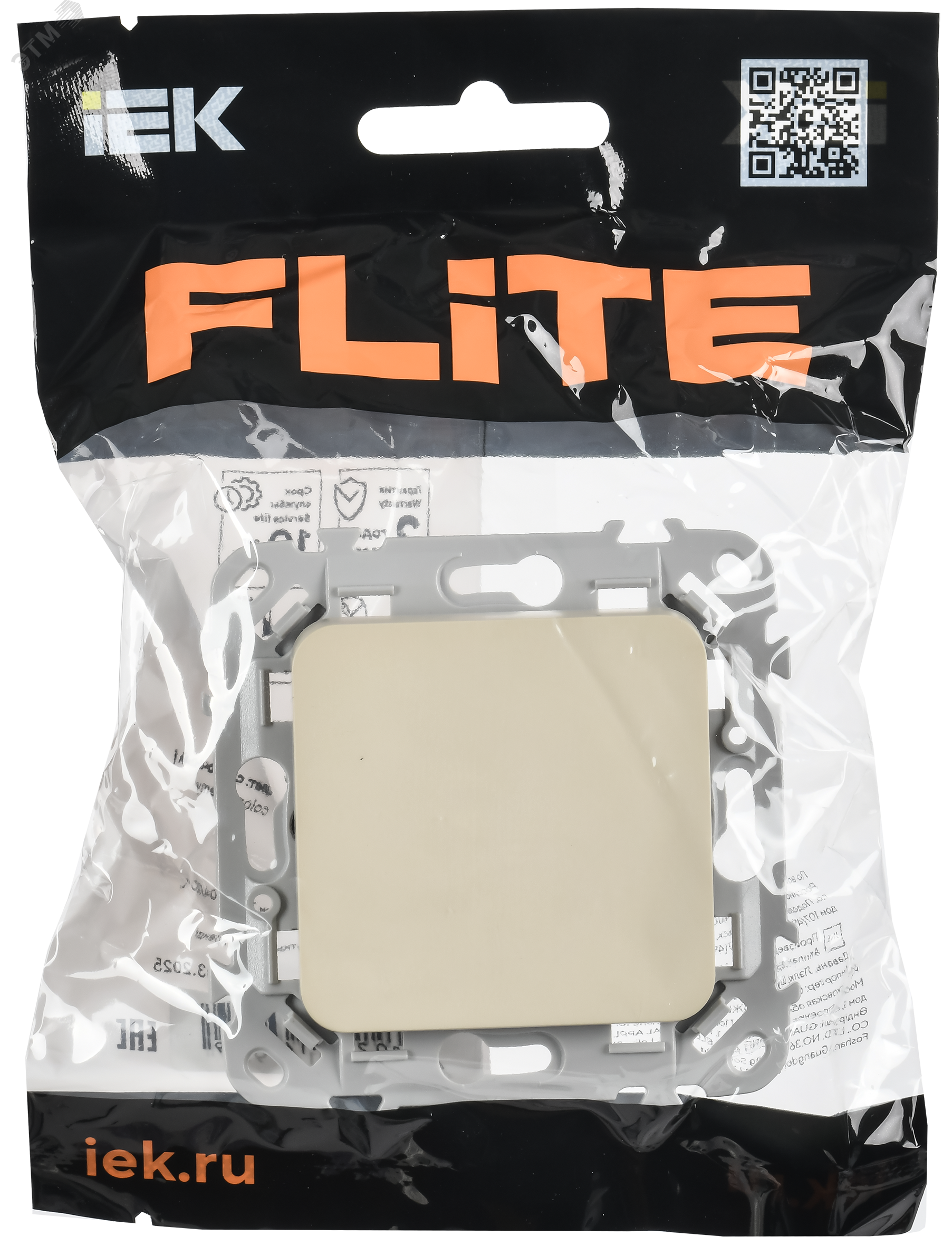FLITE Выключатель 1-клавишный 10А ВС11-1-0-ФлСл сливочный IEK FI-V10-0-10-1-K86