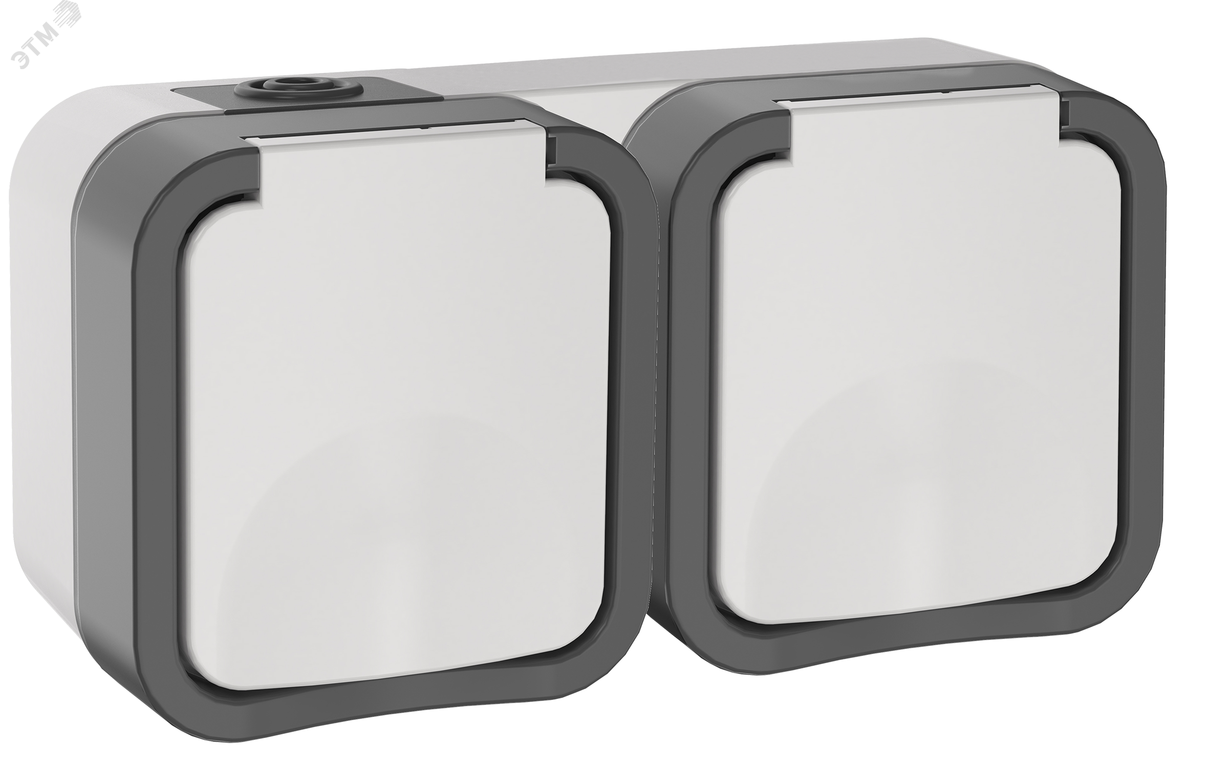 Розетка 2-м ОП TORS 16А IP55 TS222 горизонт. с заземл. с крышкой бел. TS-R26-16-55-G-K41