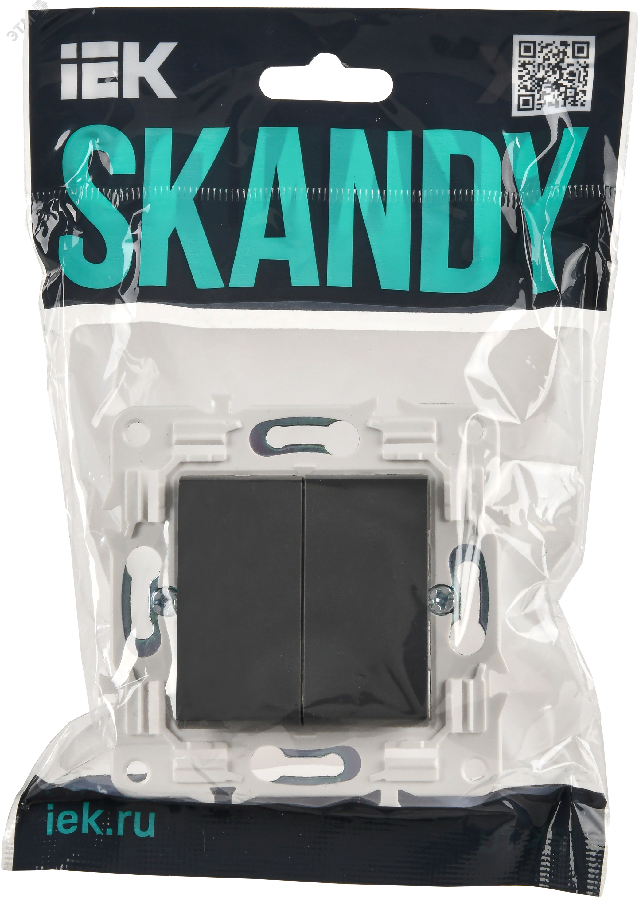 SKANDY Выключатель 2-клавишный 10А SK-V04T титан IEK SK-V20-0-10-K48