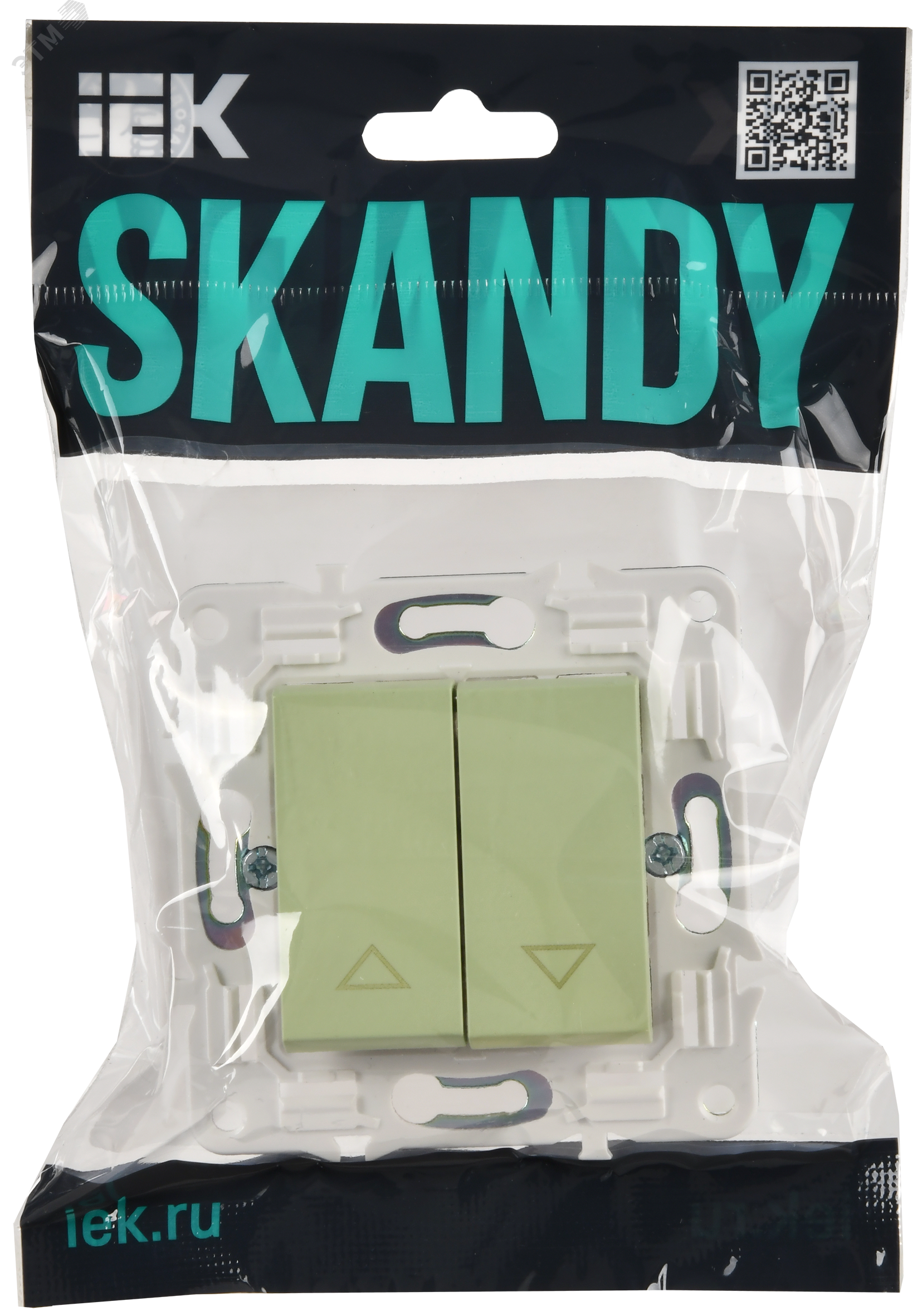 SKANDY Выключатель жалюзи 10А SK-V12G мятный IEK SK-V15-0-10-K06