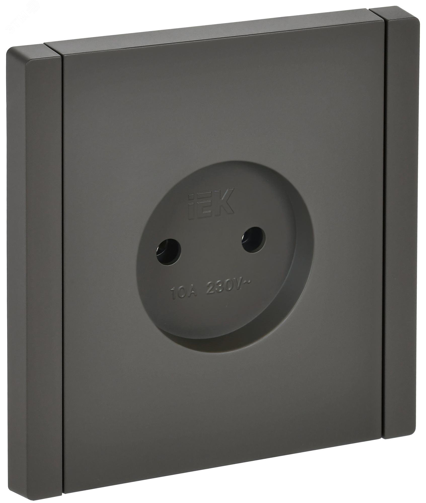 Розетка 1-м СП FORTE&PIANO FP318 10А без заземл. без защ. шторок винт. крепл. сер. IEK FP-R10-10-K03