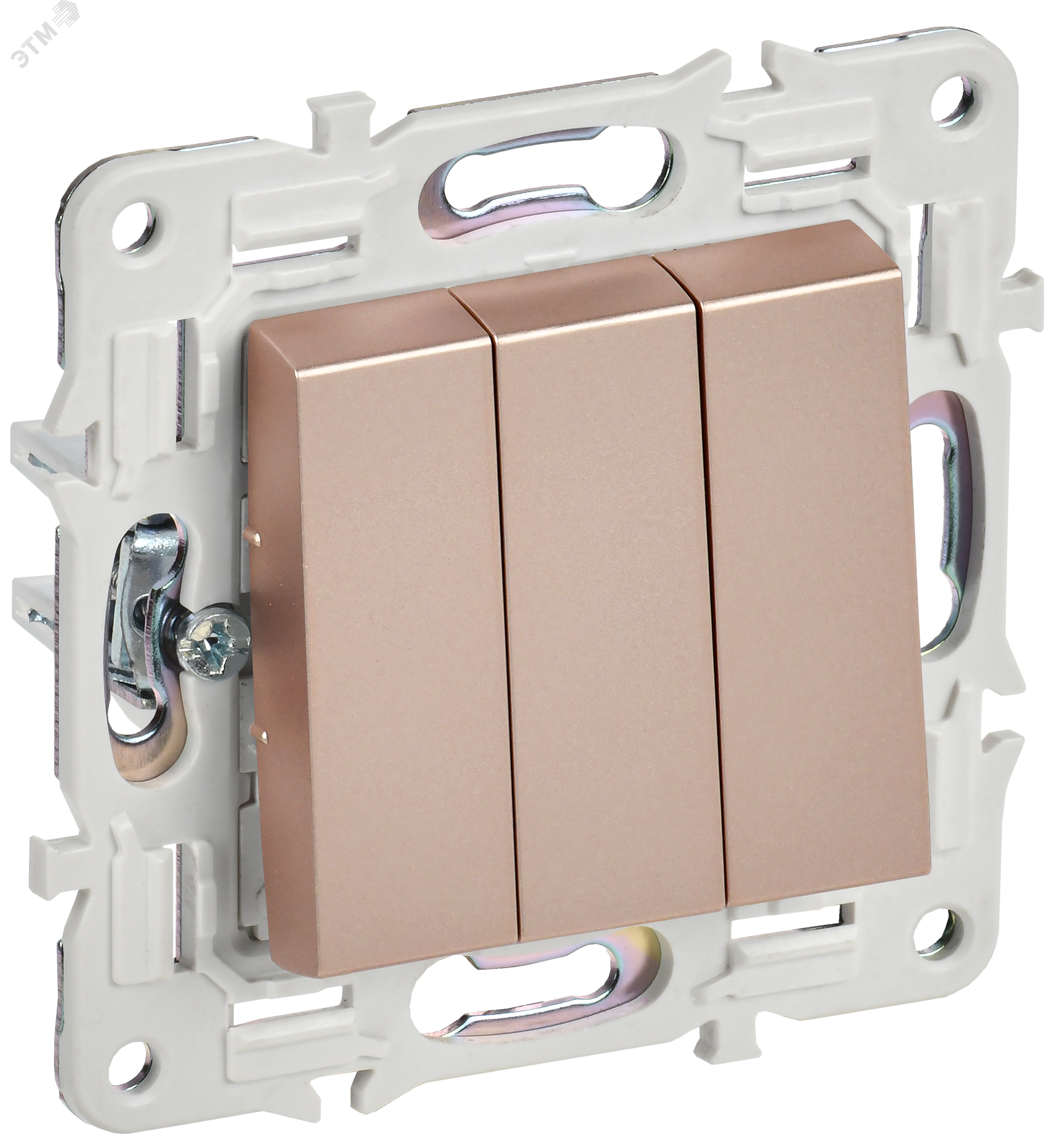 SKANDY Выключатель 3-клавишный 10А SK-V11Sa песочный IEK SK-V30-0-10-K98