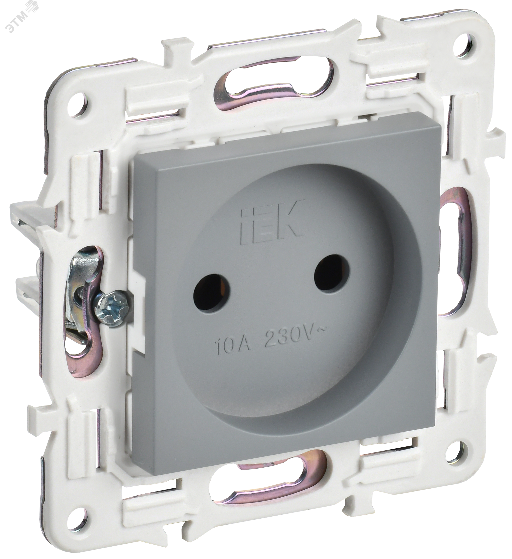 SKANDY Розетка без заземления без защитных шторок 10А SK-R02Gr серый IEK SK-R10-10-K03