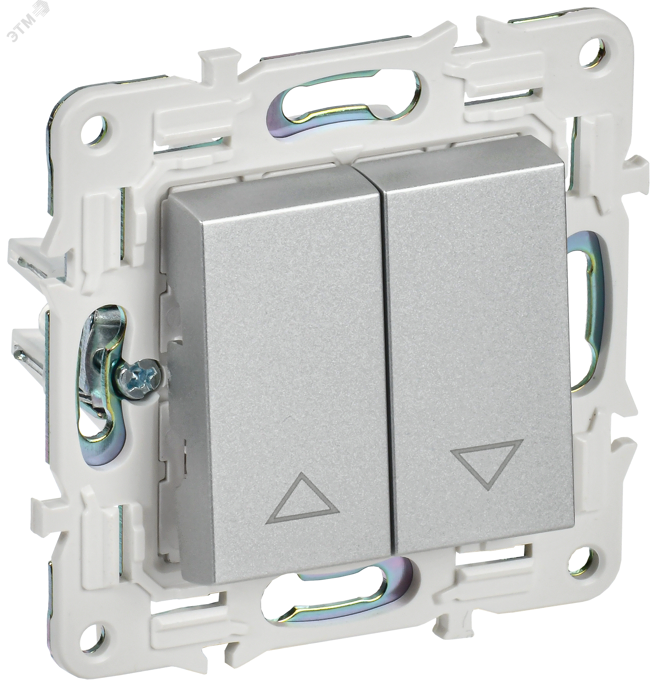 SKANDY Выключатель жалюзи 10А SK-V12S серебряный IEK SK-V15-0-10-K23