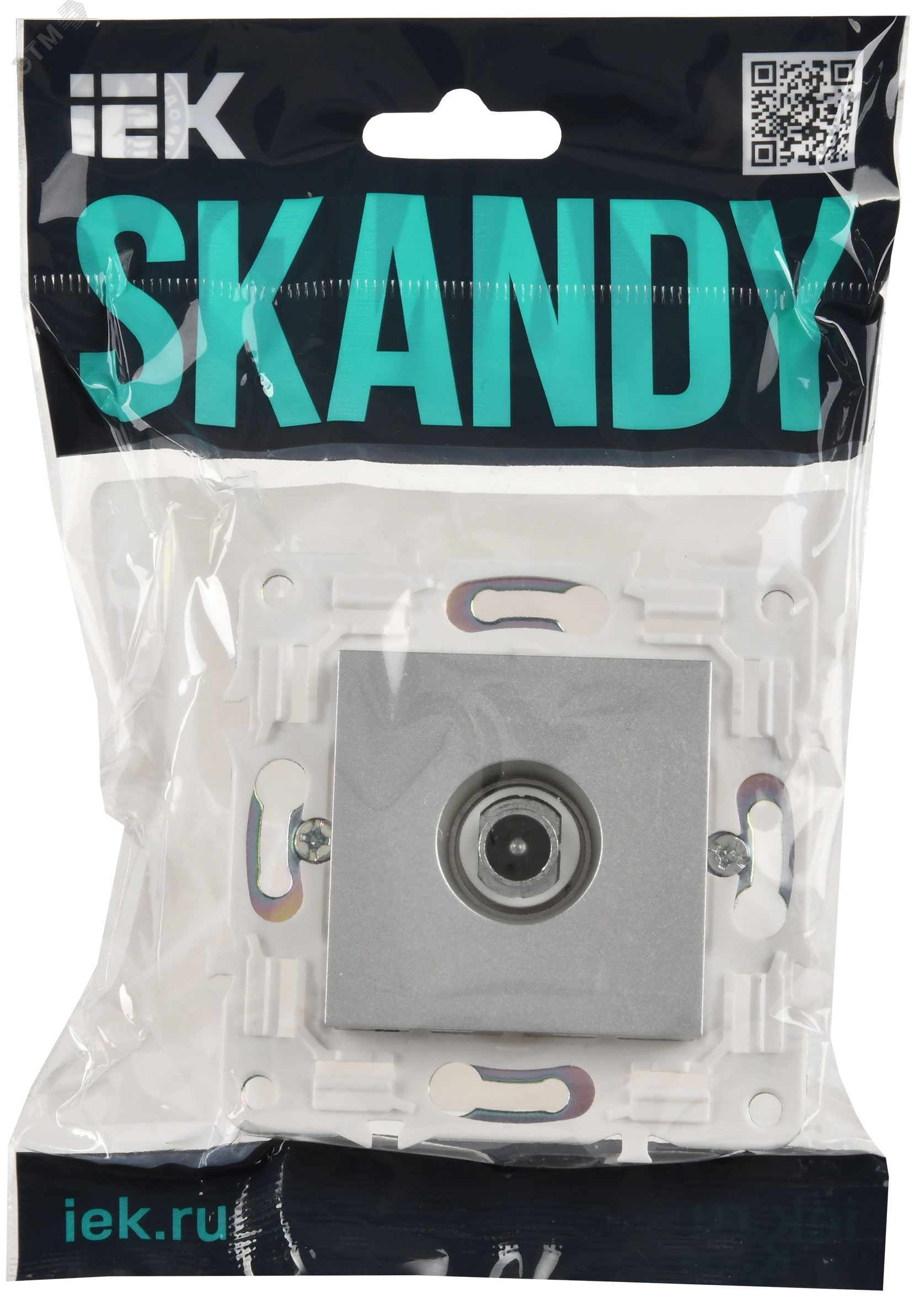 SKANDY Розетка TV проходная SK-A17S серебряный IEK SK-A10-P-K23