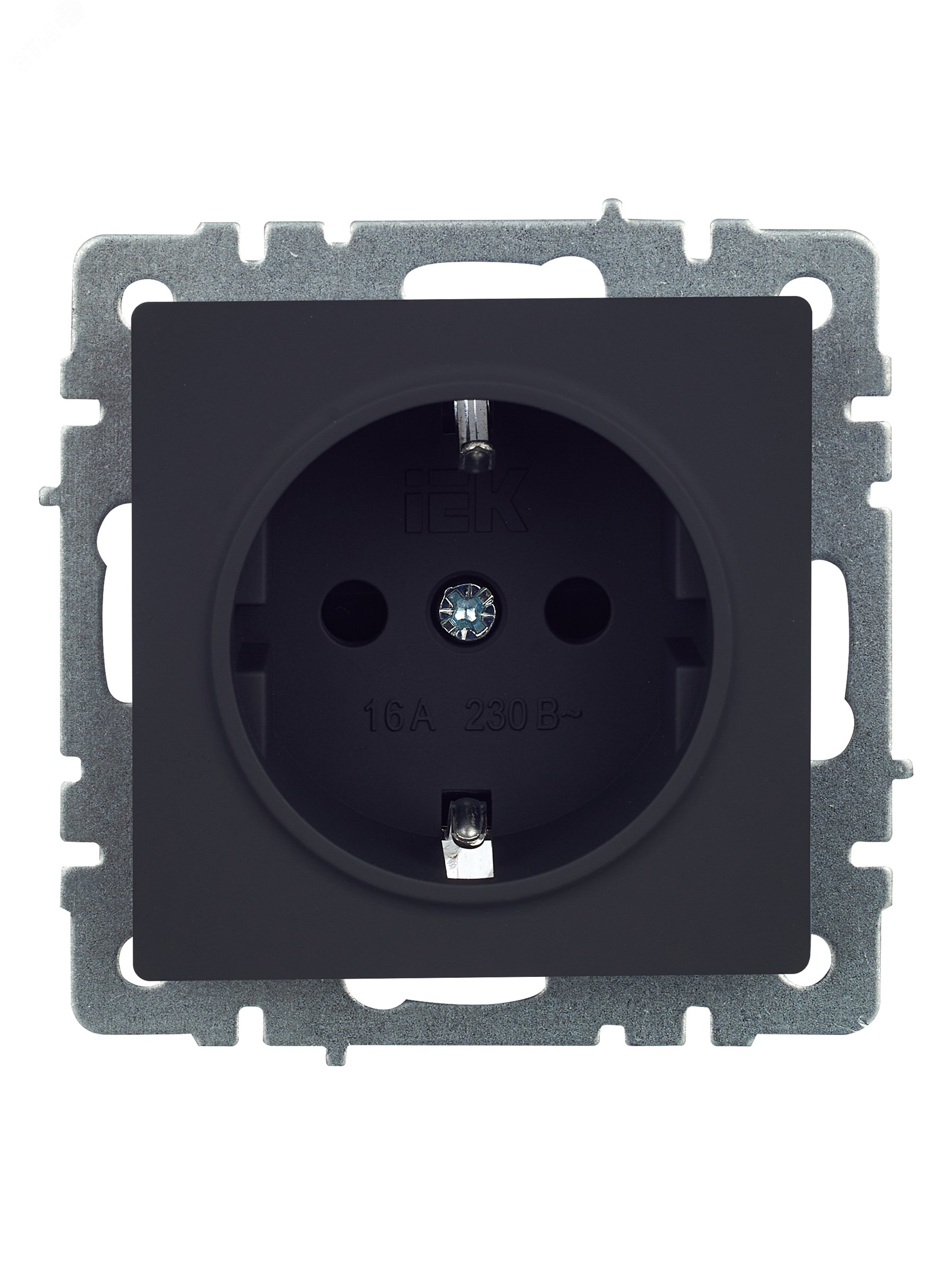 Розетка 1-м СП BRITE РС14-1-0-БрГ 16А с заземл. защ. шторки графит BR-R14-16-K53
