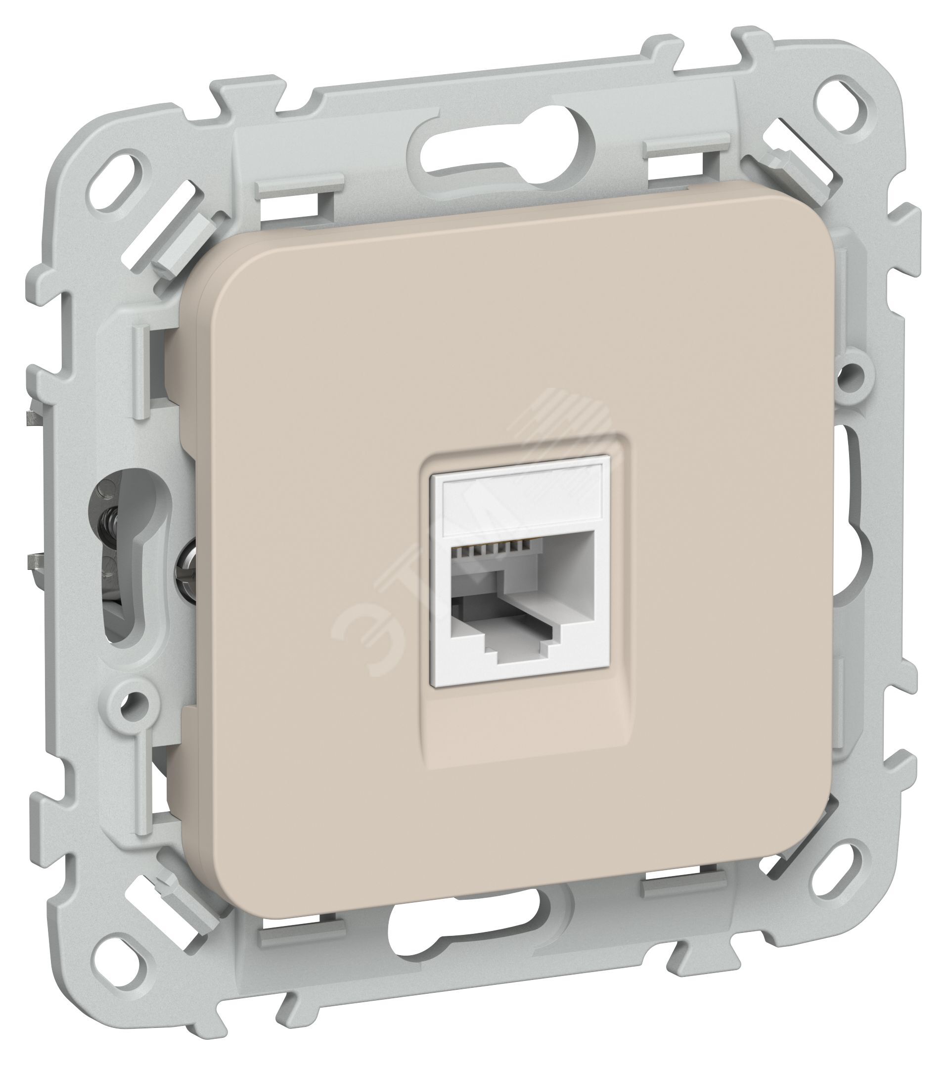 FLITE Розетка компьютерная RJ45 категория 5Е UTP РК5е-1-0-ФлЛ льняной IEK FI-K12-1-K88